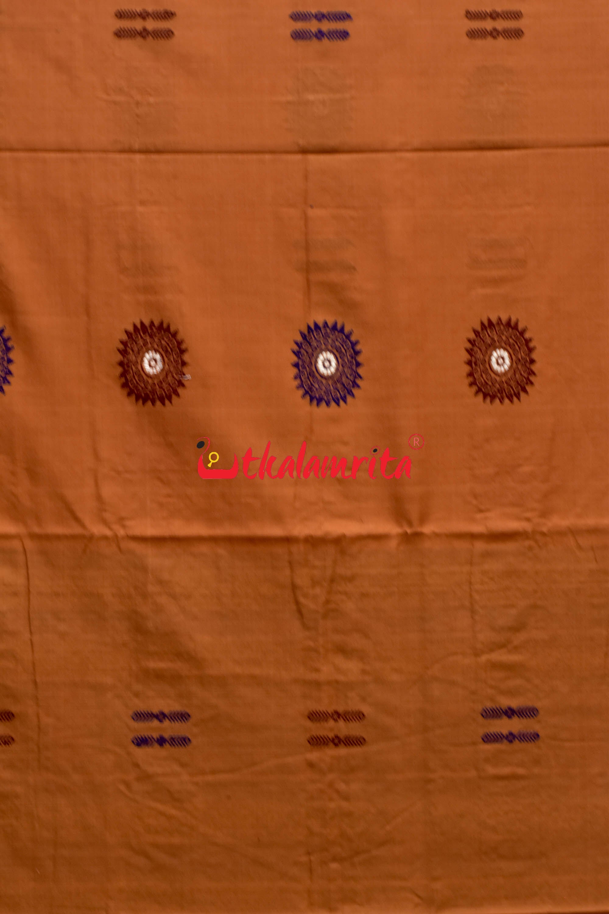 Biscuit Blue Padam Bomkai Cotton Saree