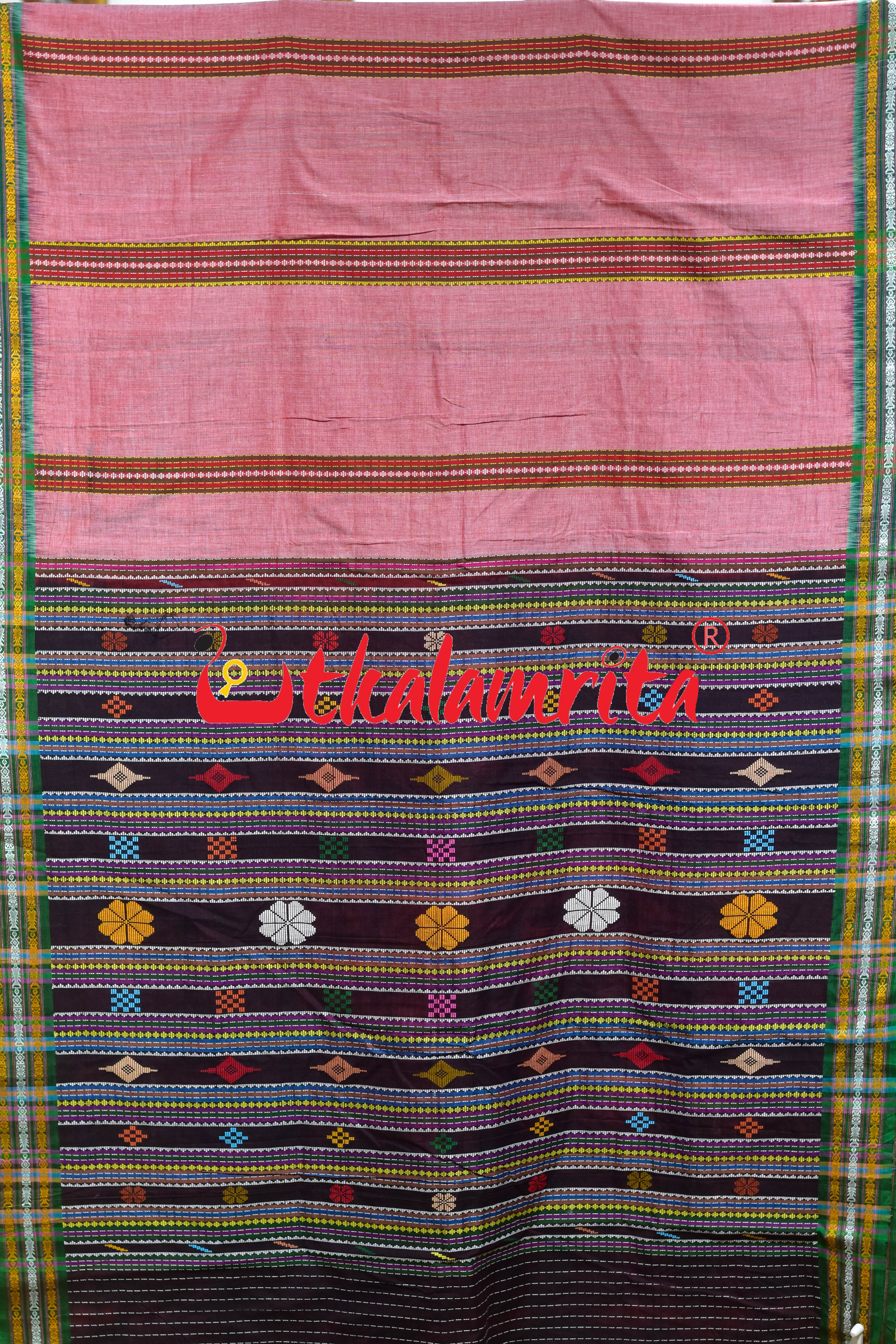 Pink Mala Pati Dhalapathar Cotton Saree