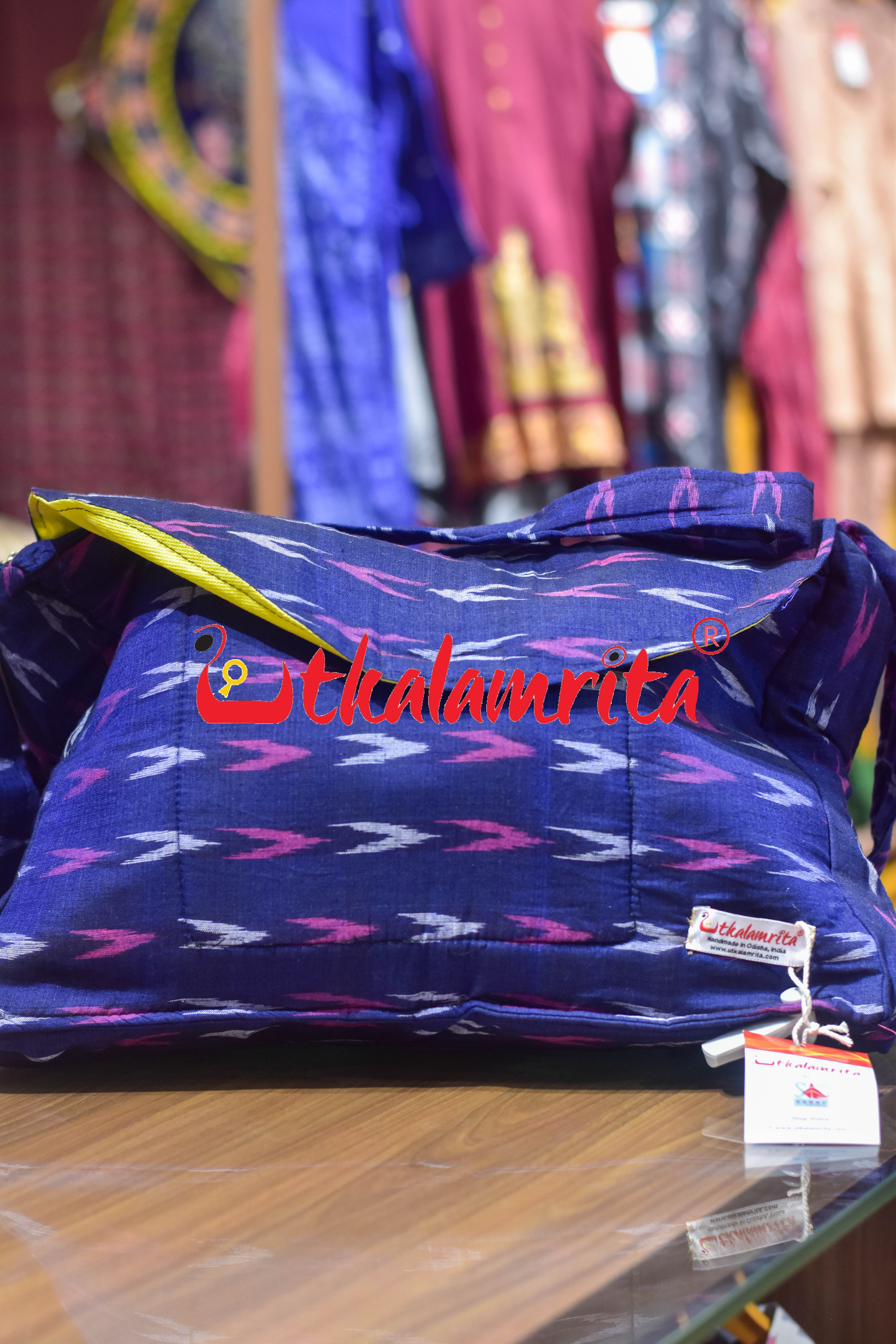 Blue Pink Dhanpatri Laptop Bag