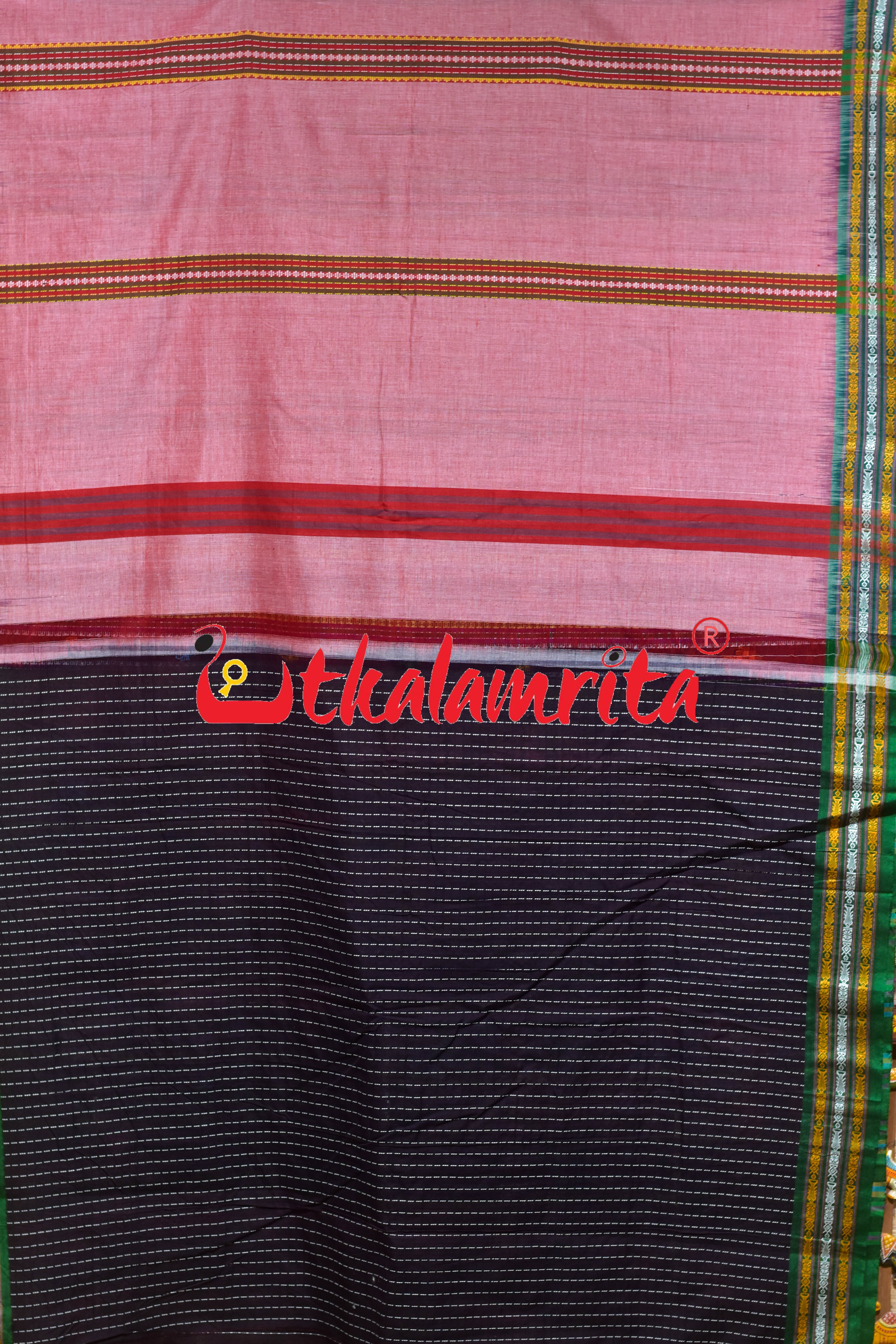 Pink Mala Pati Dhalapathar Cotton Saree
