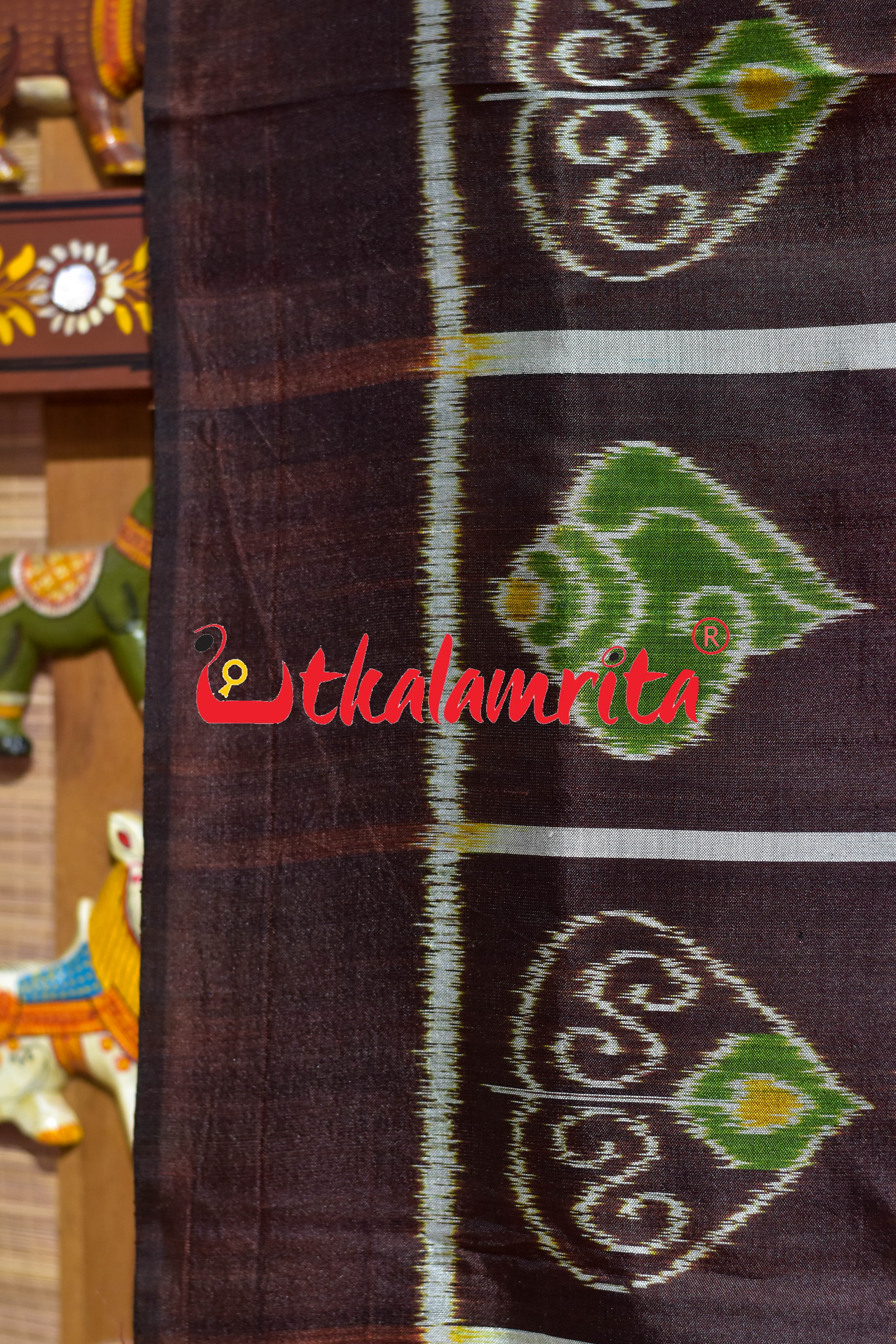 Coffee Self Nabakothi Khandua Silk Saree