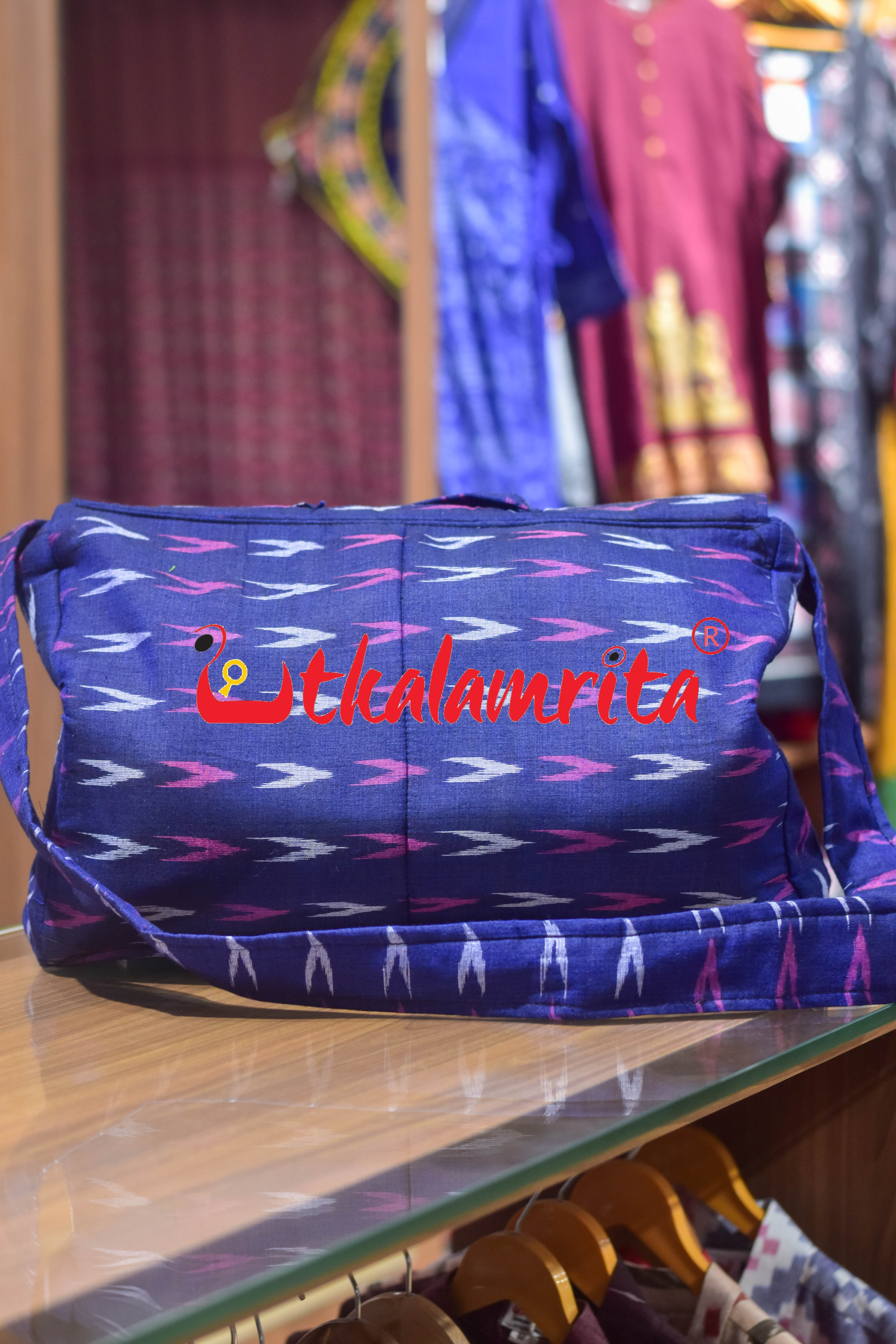 Blue Pink Dhanpatri Laptop Bag
