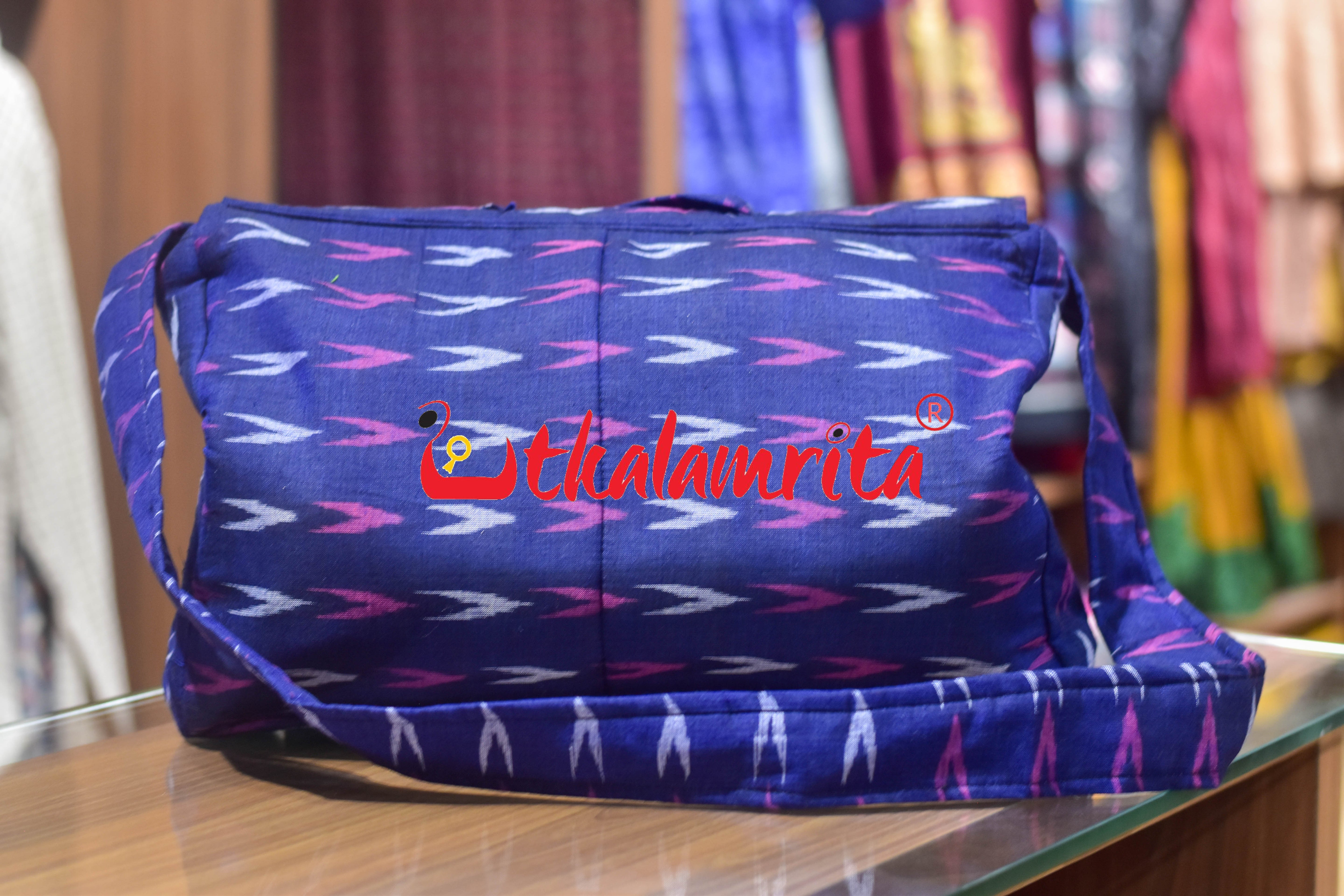 Blue Pink Dhanpatri Laptop Bag