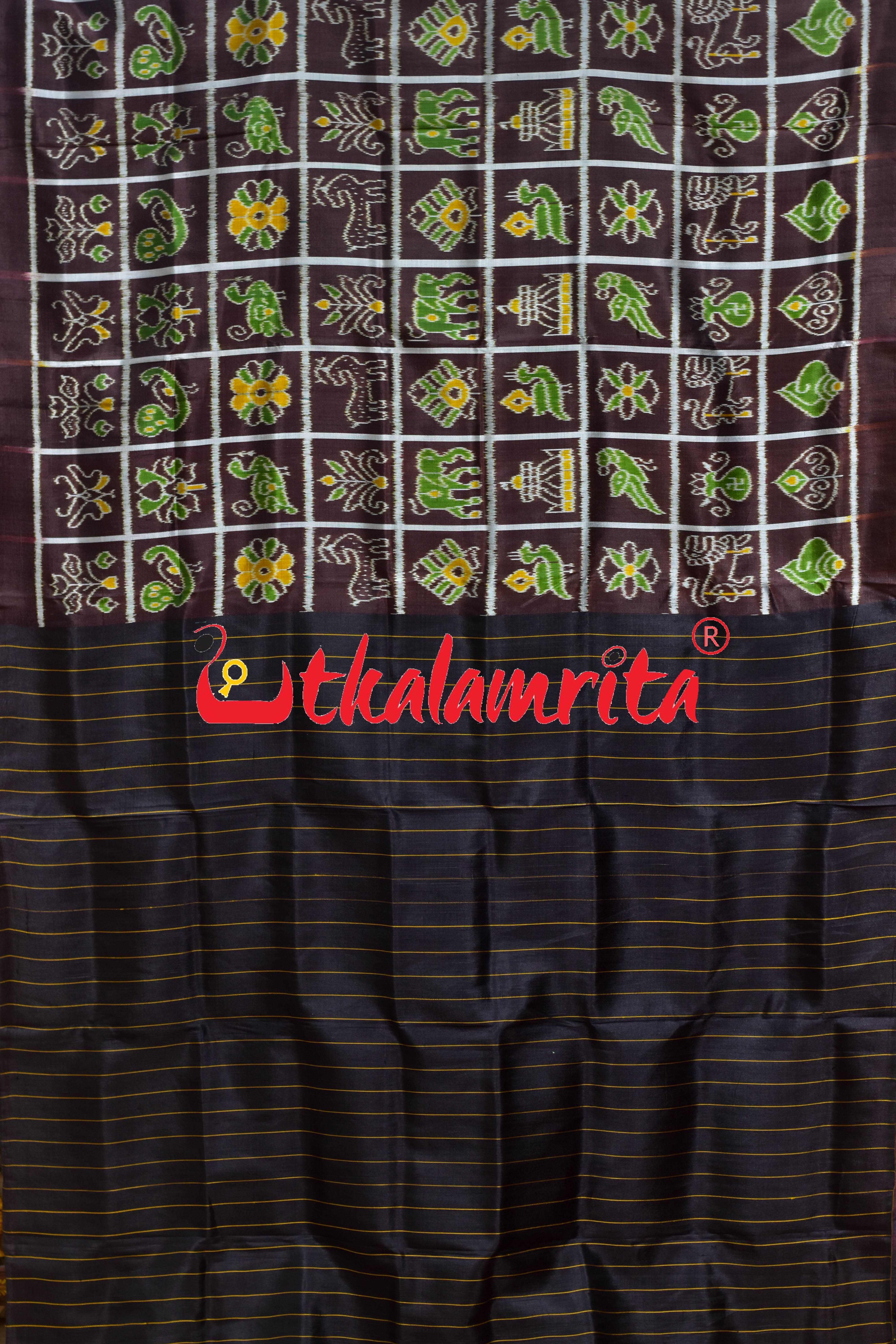 Coffee Self Nabakothi Khandua Silk Saree