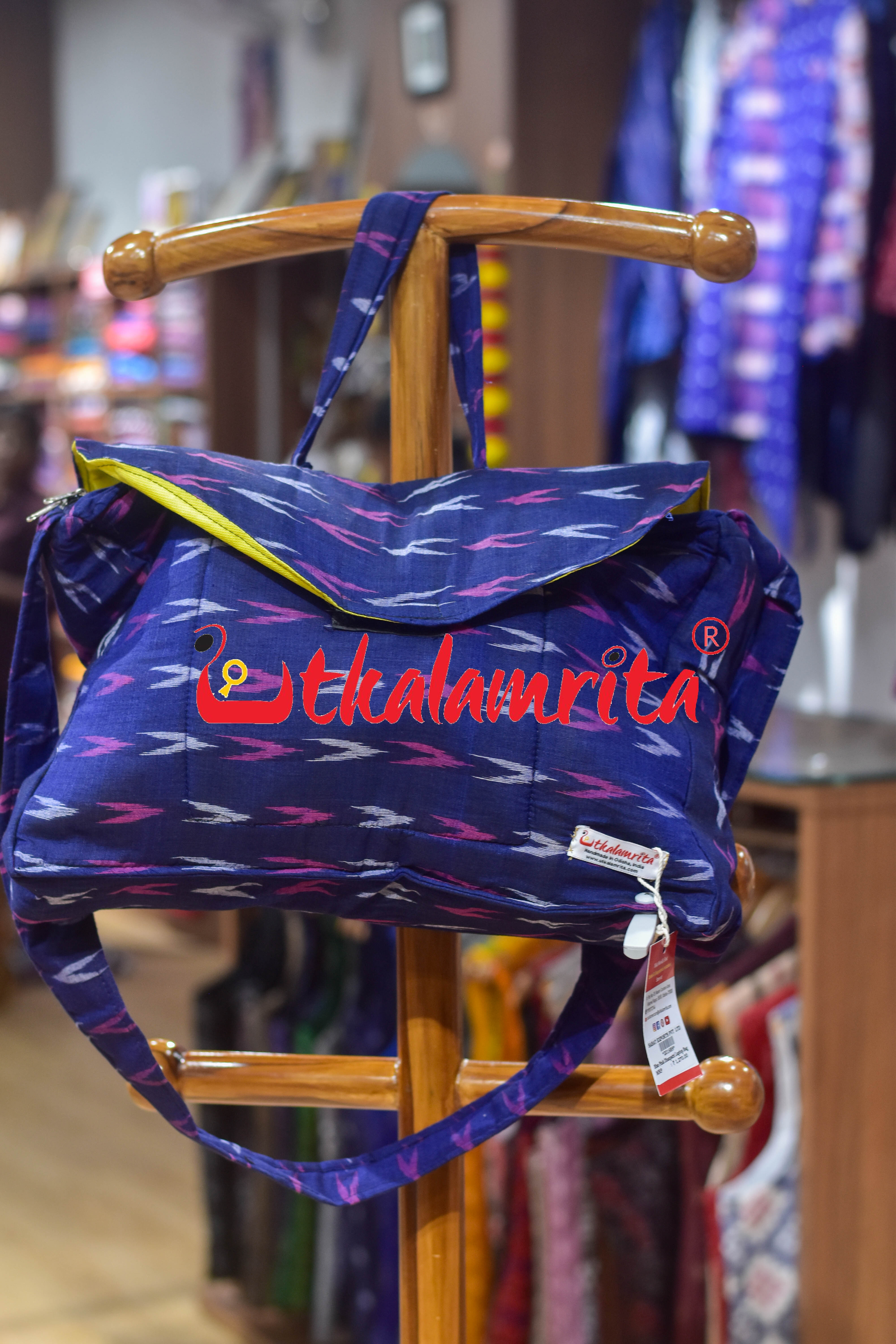 Blue Pink Dhanpatri Laptop Bag