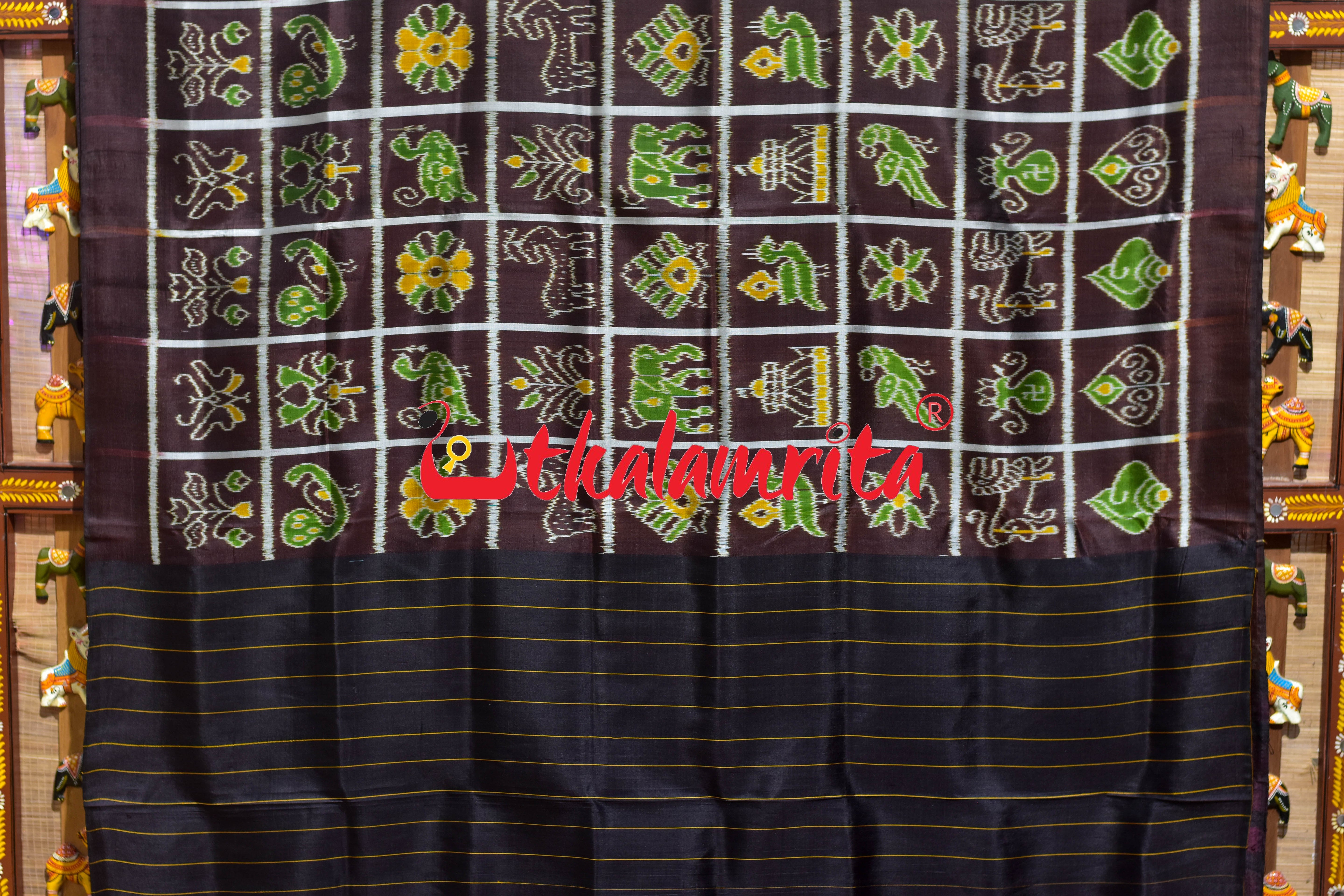 Coffee Self Nabakothi Khandua Silk Saree