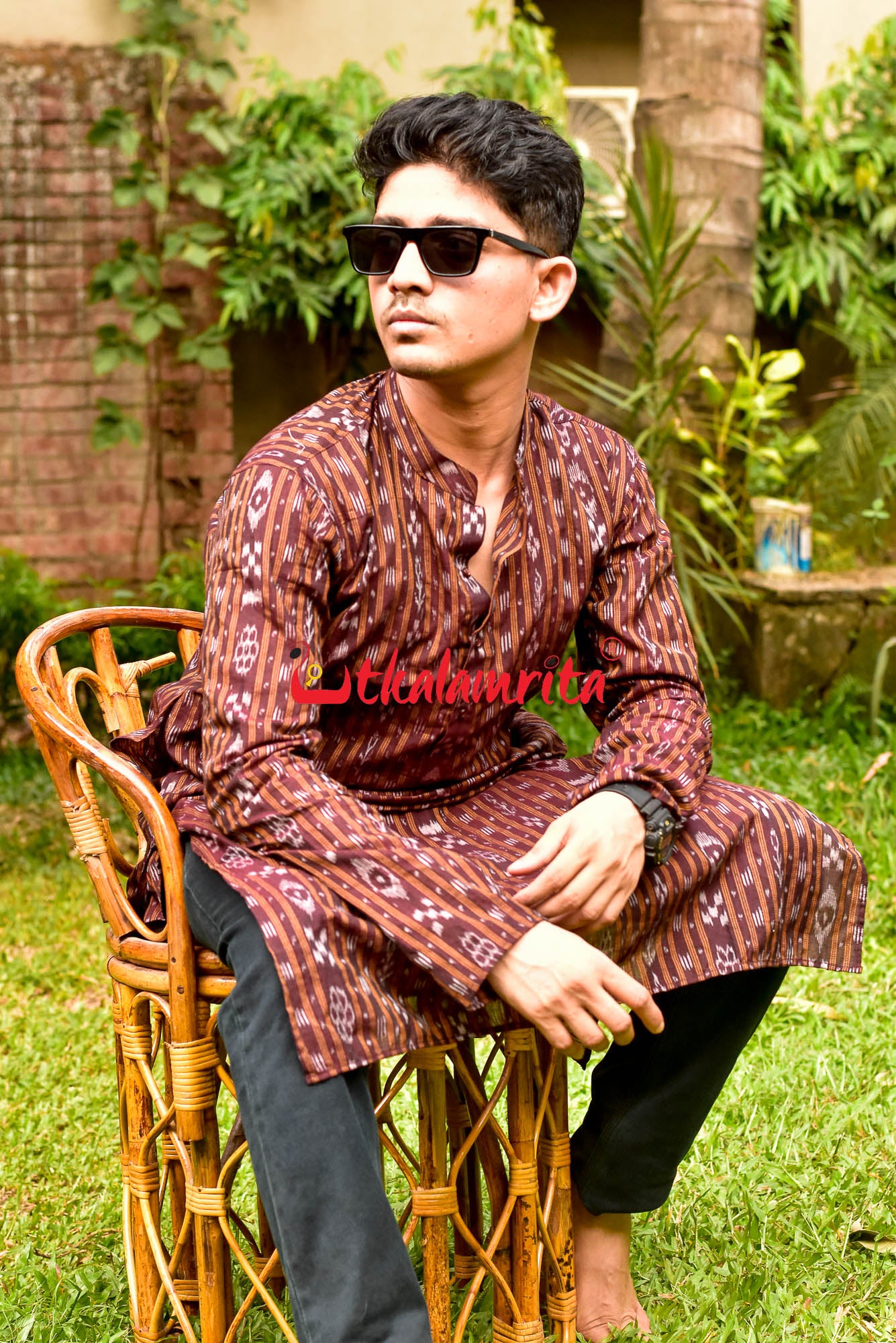 Maroon Ikat (Full Kurta)