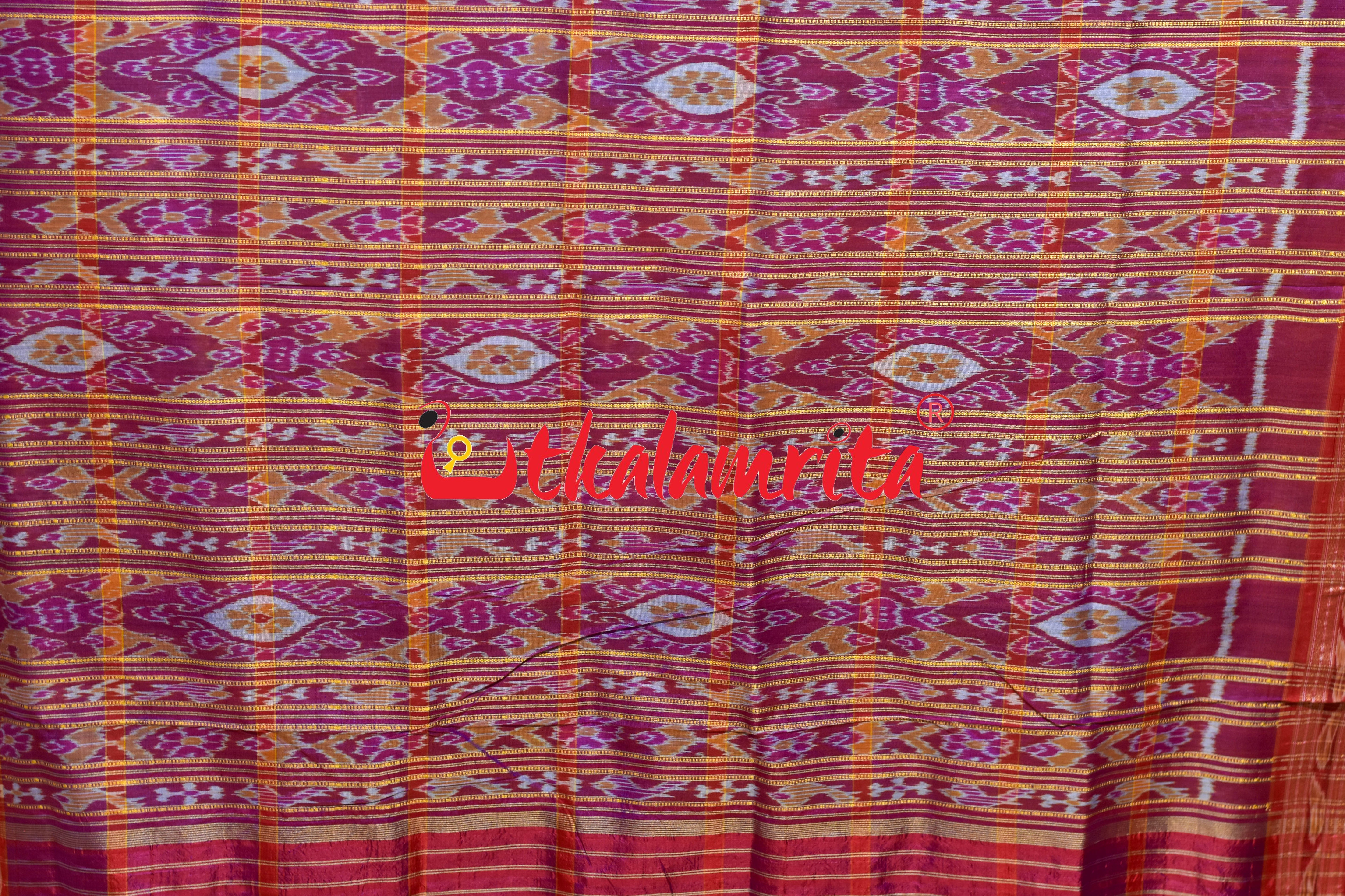 Blue Teal Green Khandua Silk Saree