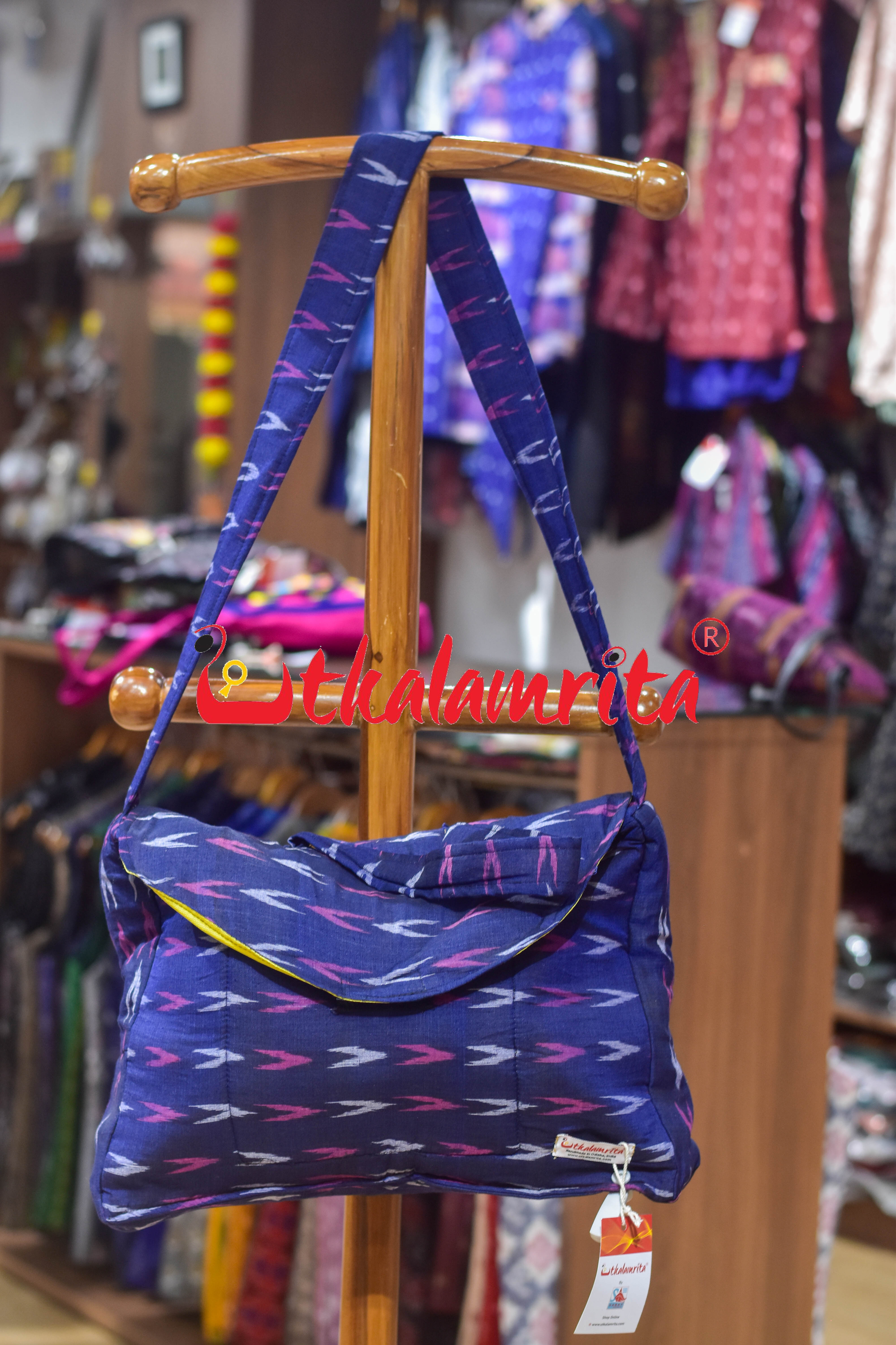 Blue Pink Dhanpatri Laptop Bag