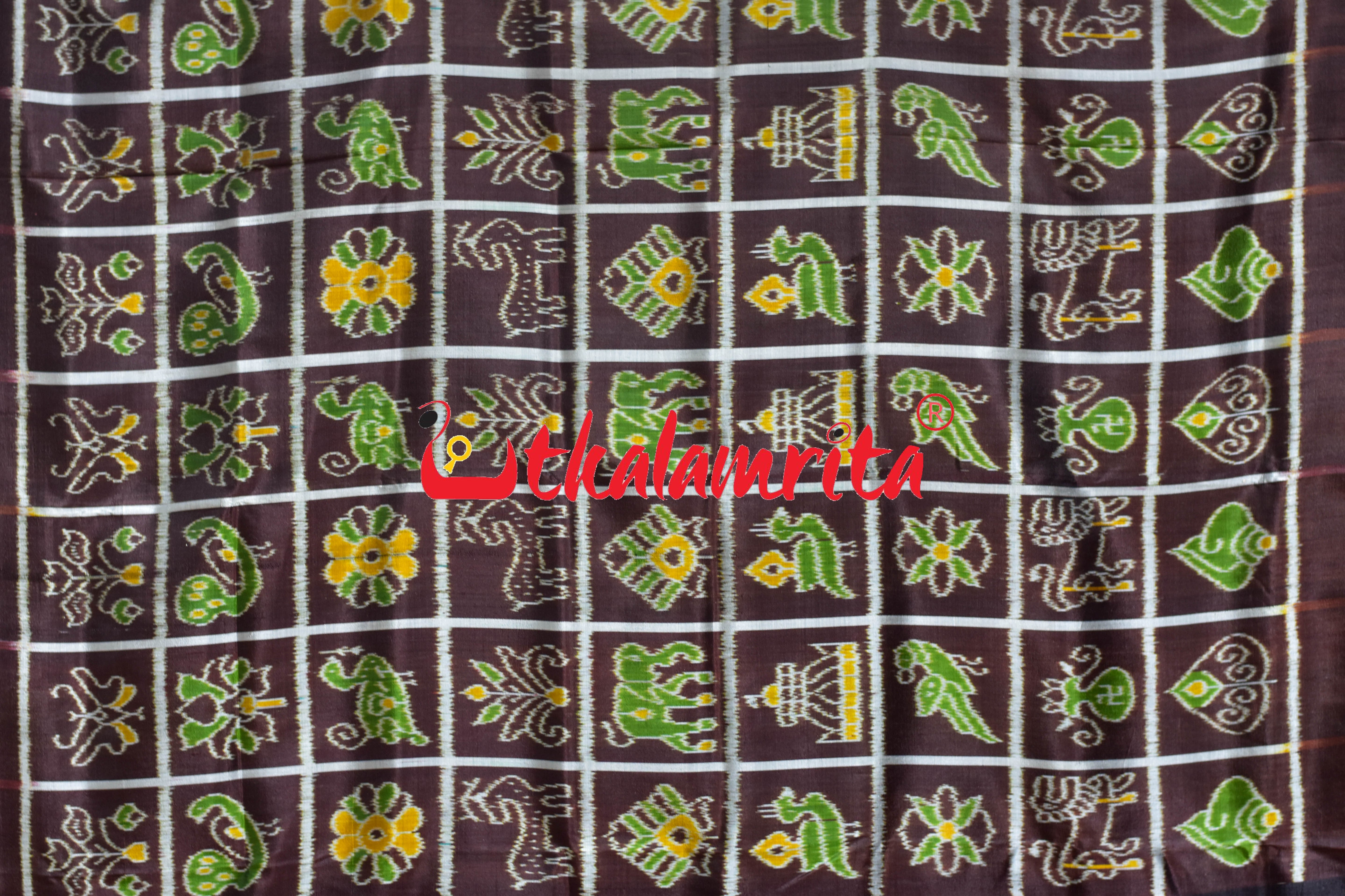 Coffee Self Nabakothi Khandua Silk Saree