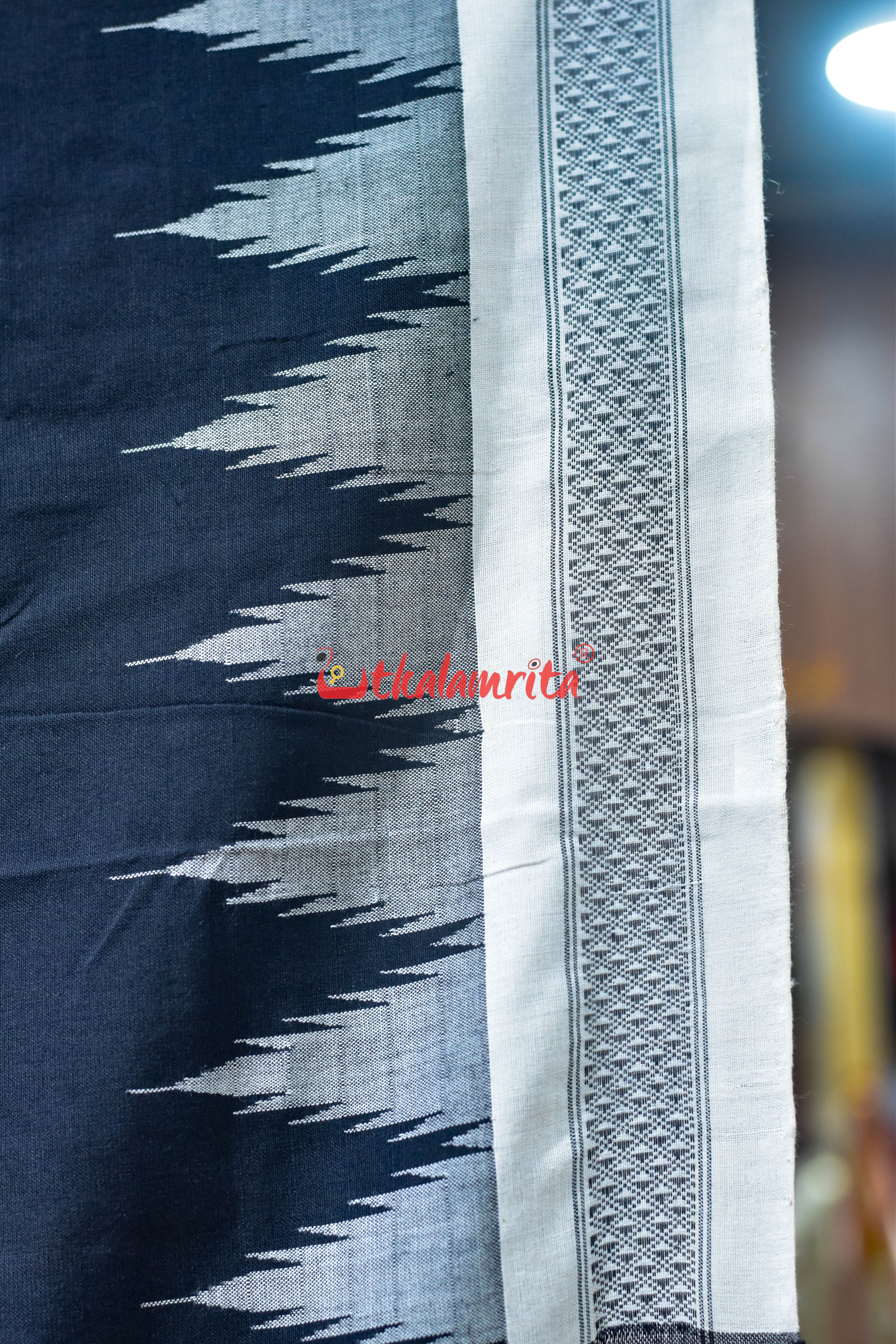 Black Mukta Punji Border Original Ganjam Bomkai Cotton Saree