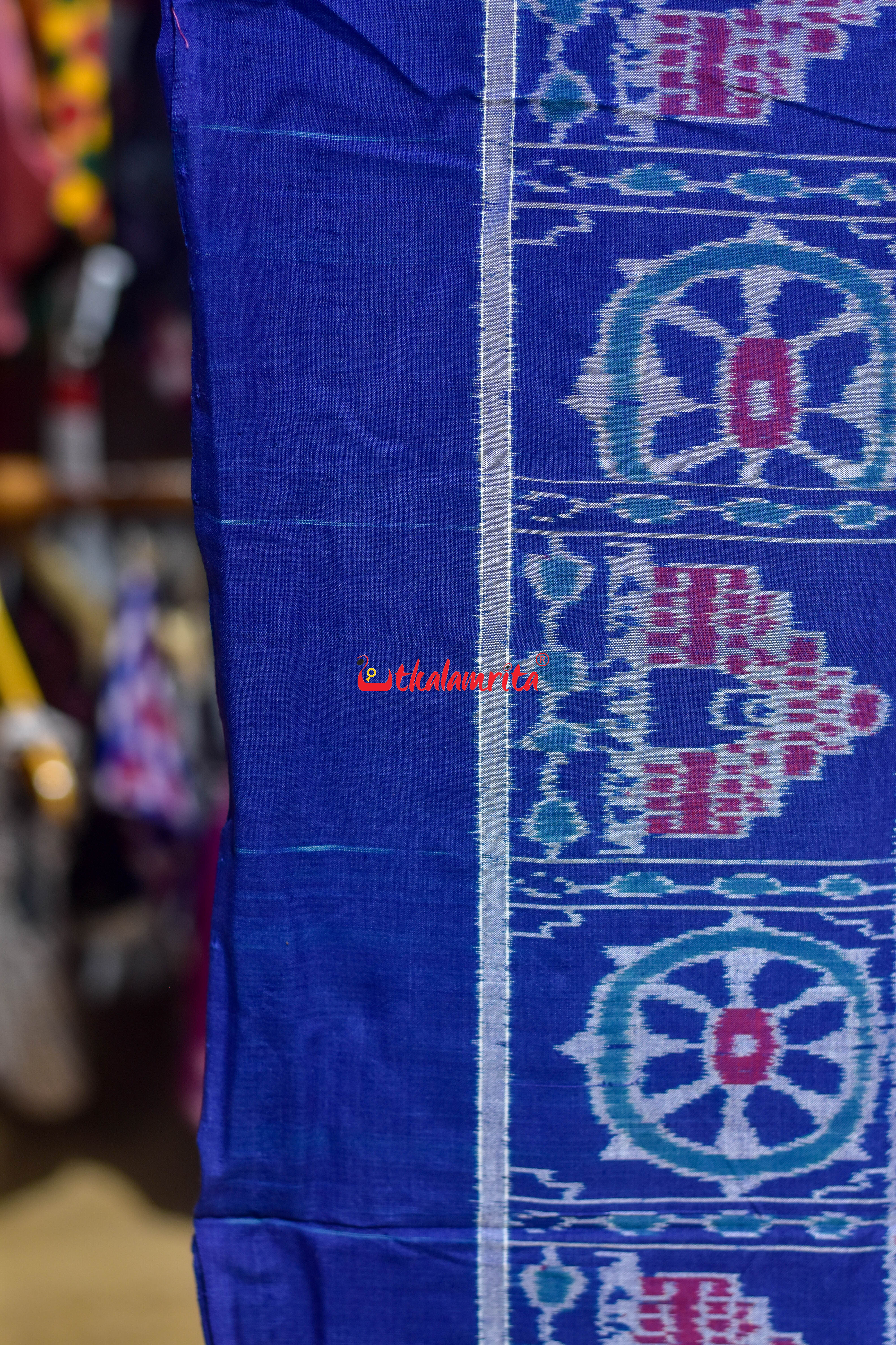 Blue Konark Chakra Sambalpuri Cotton (Fabric)