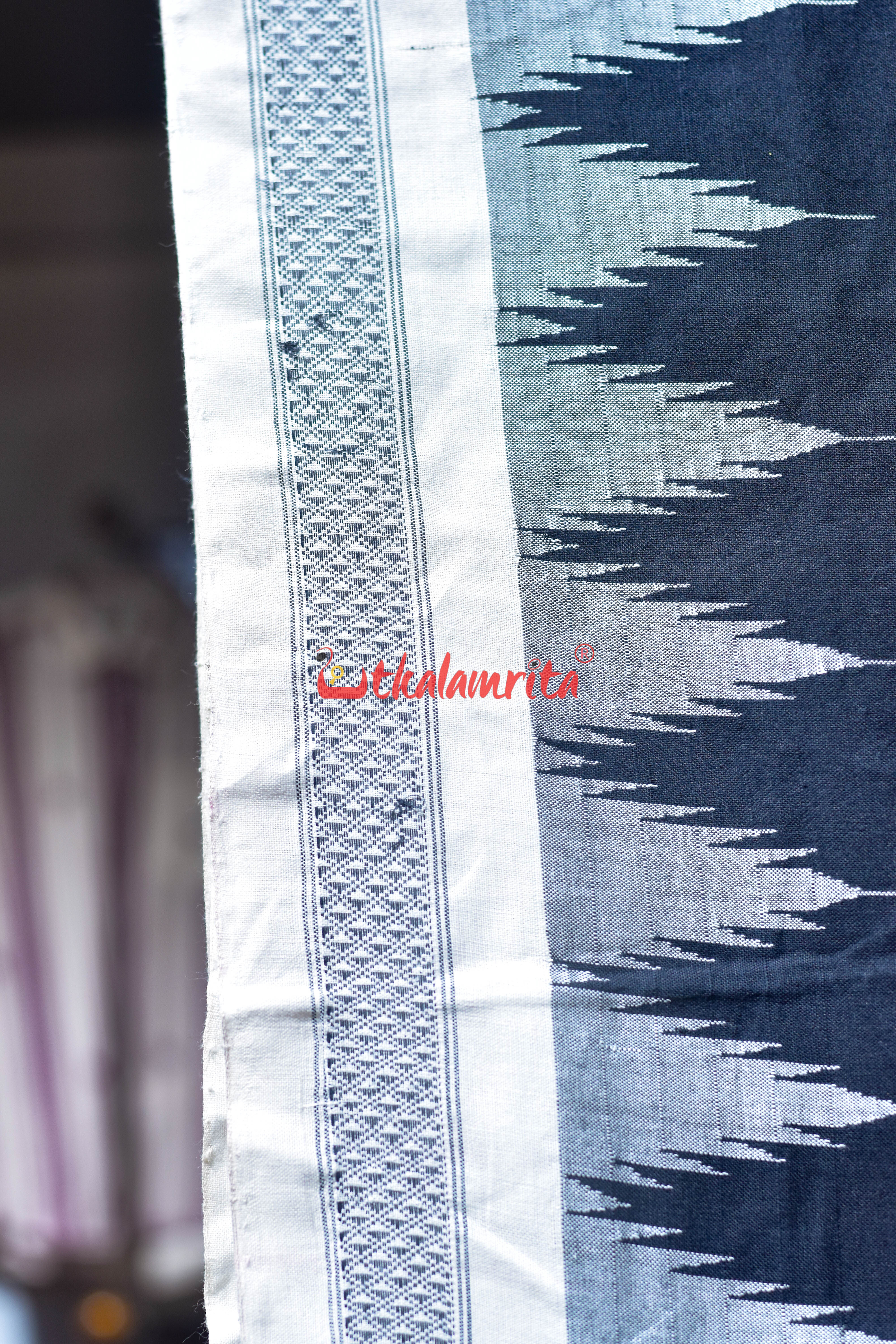 Black Mukta Punji Border Original Ganjam Bomkai Cotton Saree