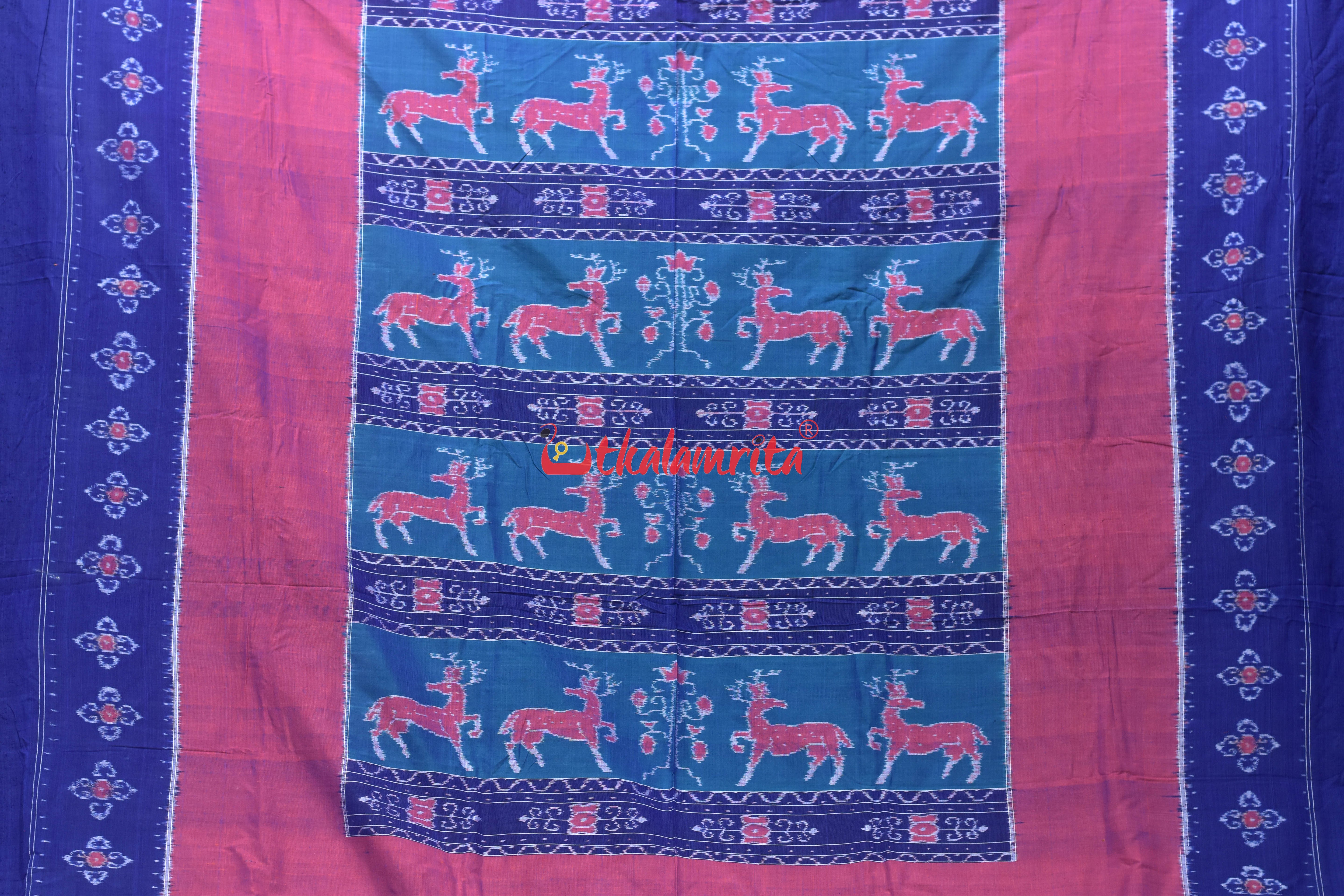 Purple with Blue Harina Bandha Pasapali Bedsheet