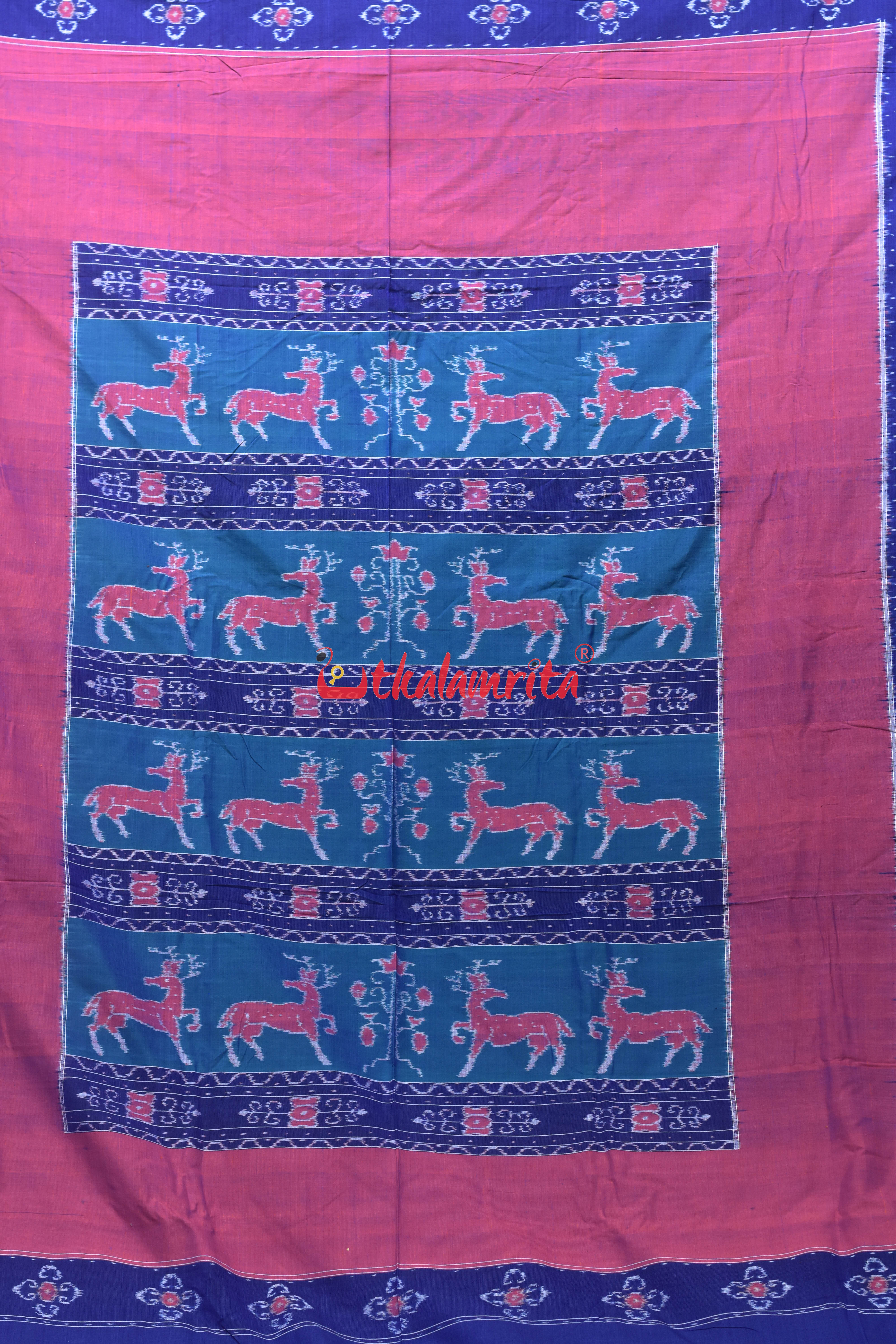 Purple with Blue Harina Bandha Pasapali Bedsheet
