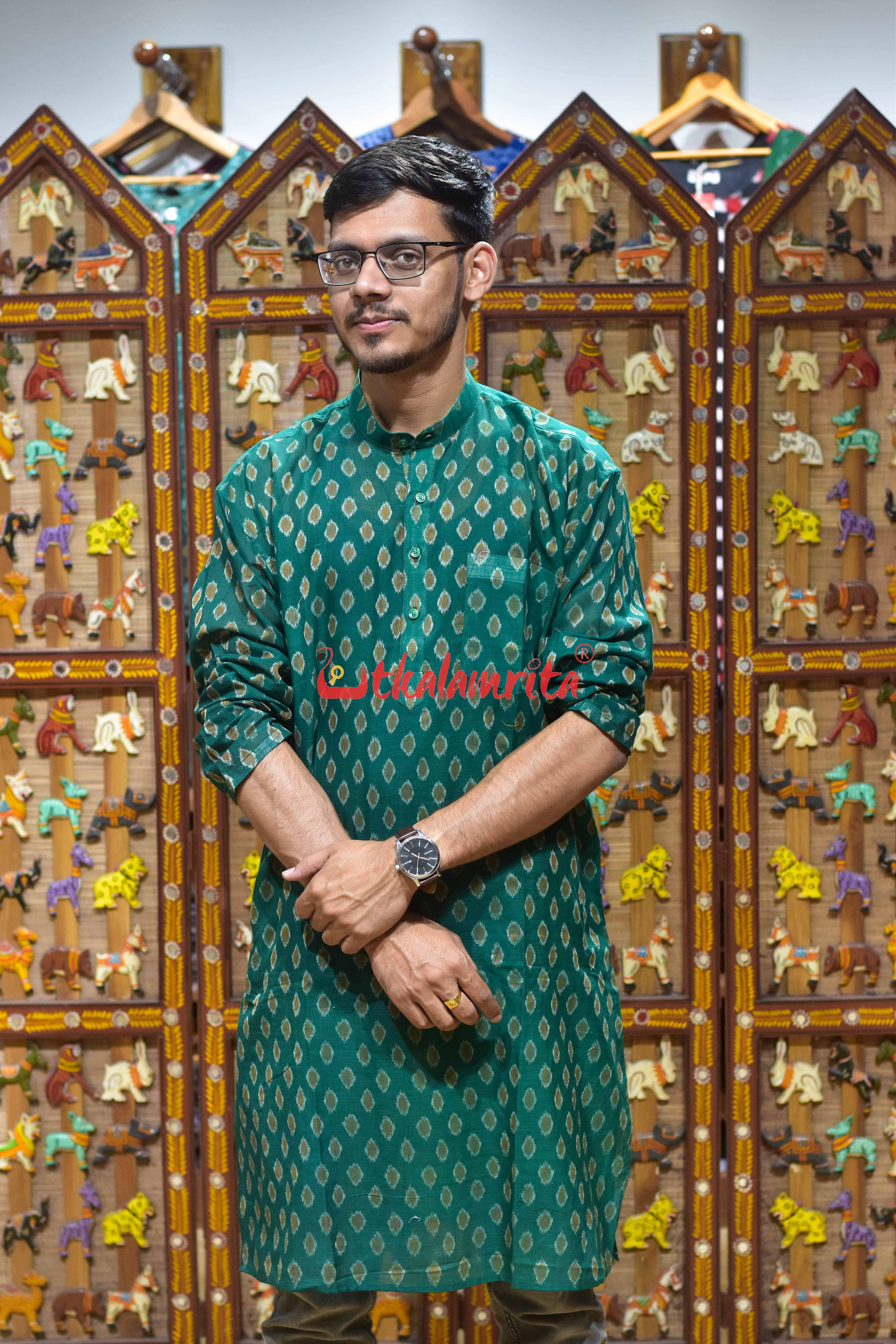 Bottle Green Tipa (Men's Long Kurta)