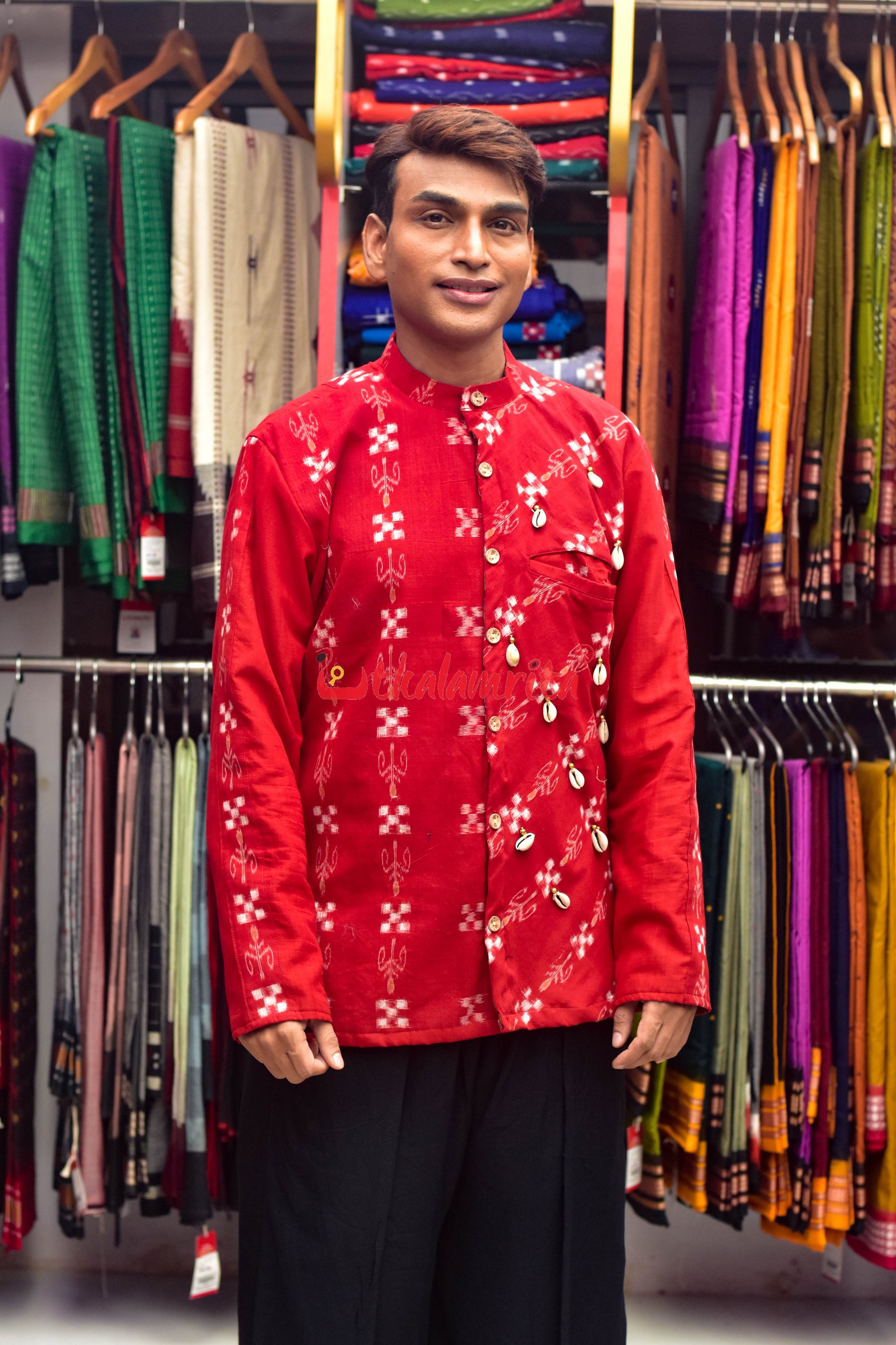 Pasapali & Flower (Men's Half Sherwani)