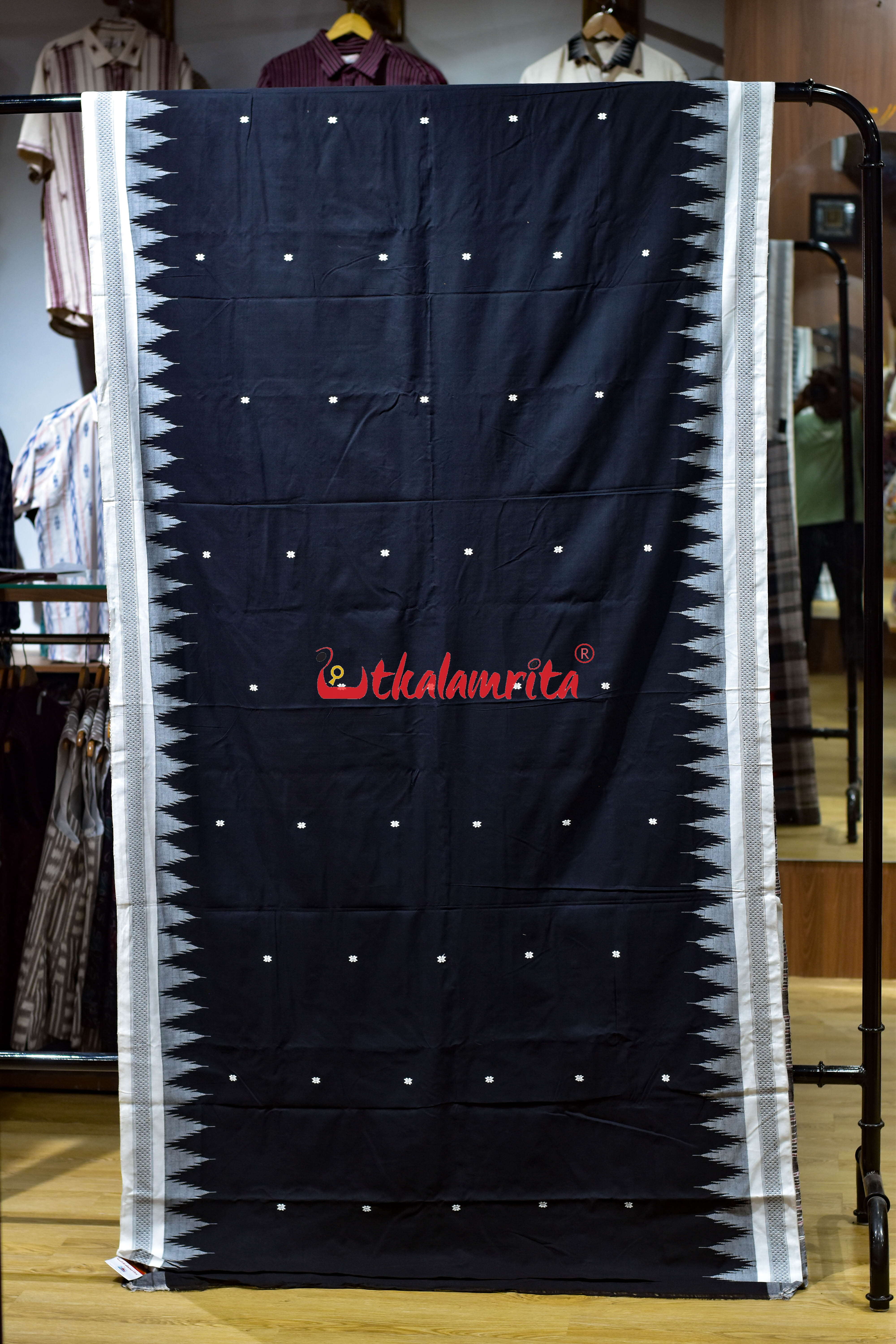 Black Mukta Punji Border Original Ganjam Bomkai Cotton Saree