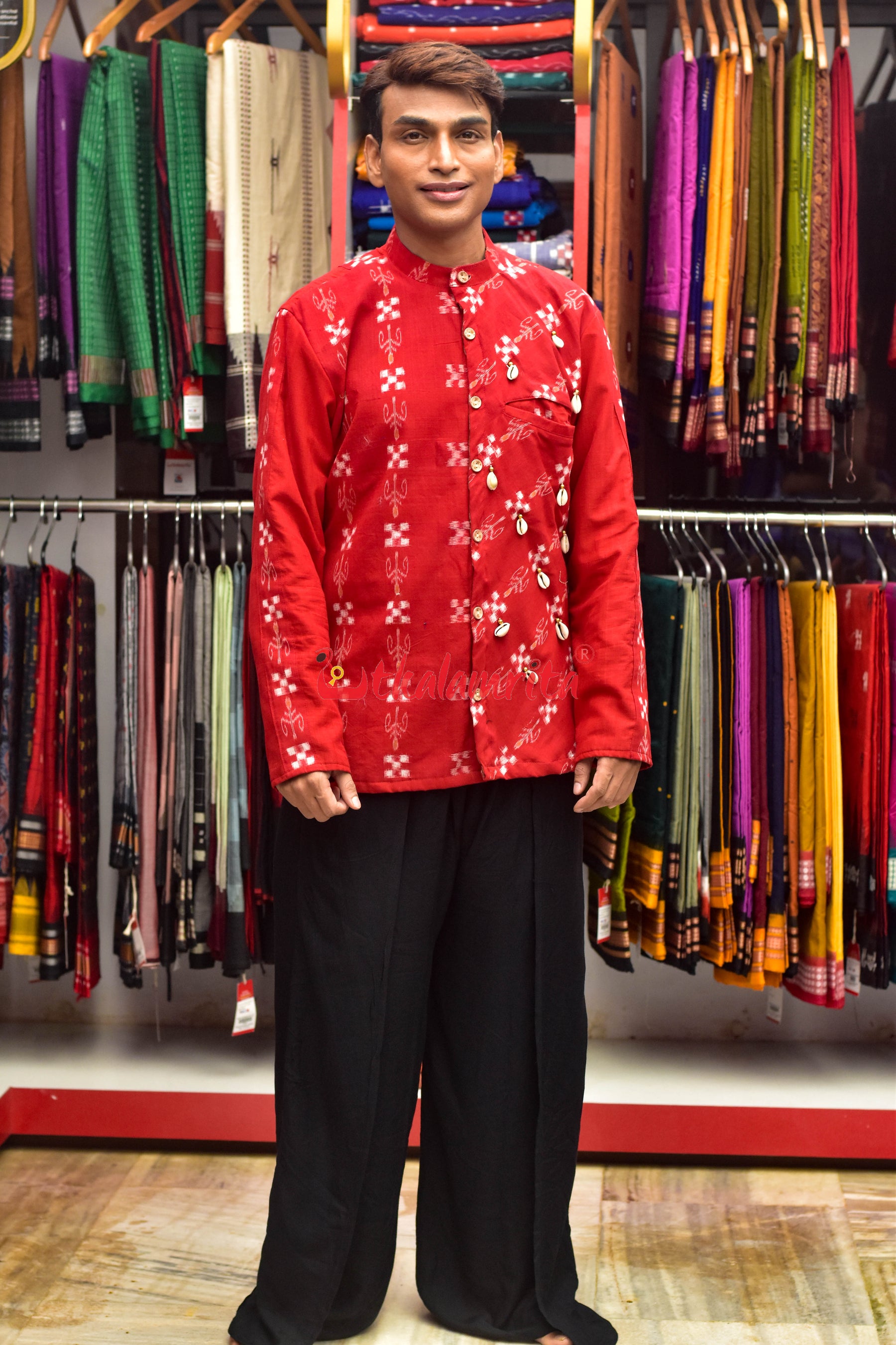 Pasapali & Flower (Men's Half Sherwani)