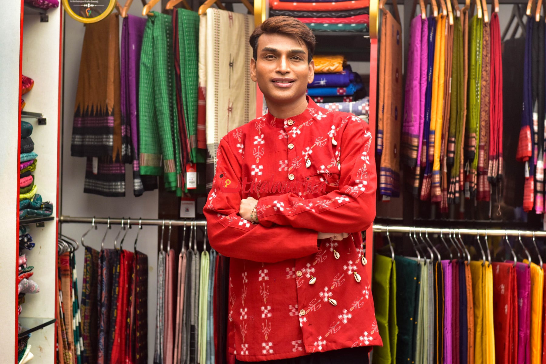 Pasapali & Flower (Men's Half Sherwani)