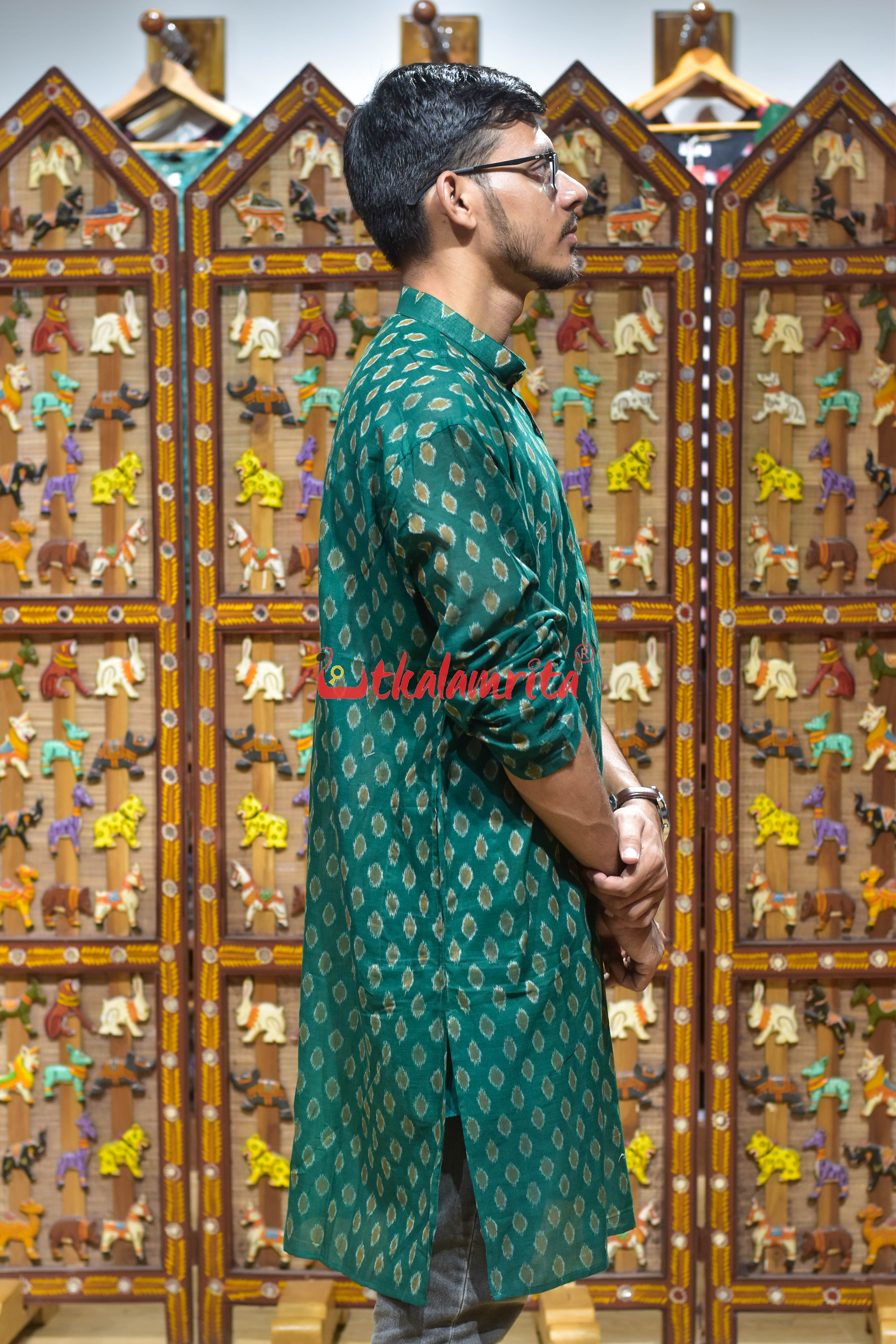 Bottle Green Tipa (Men's Long Kurta)