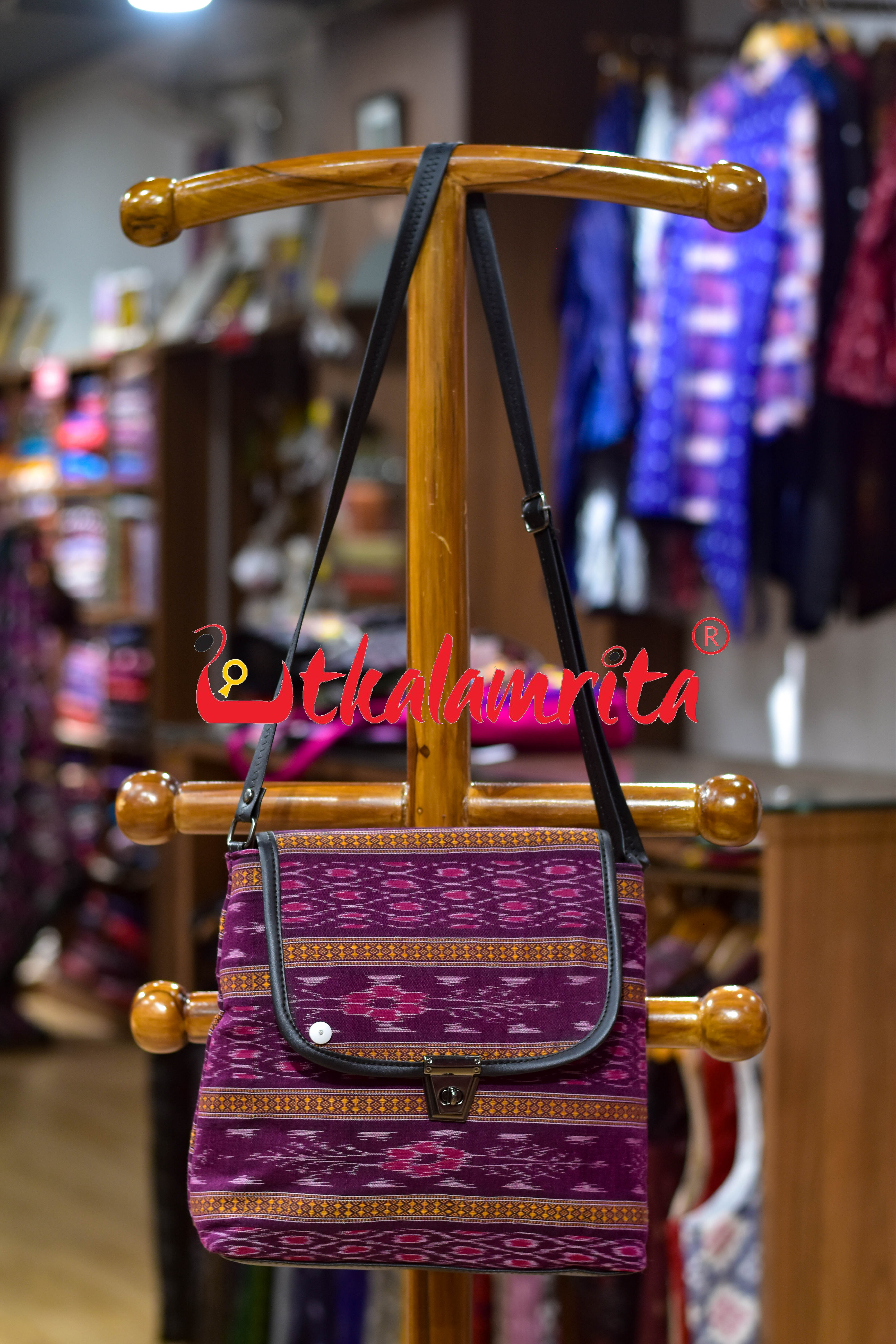 Magenta Flower Ikat Vanity Bag