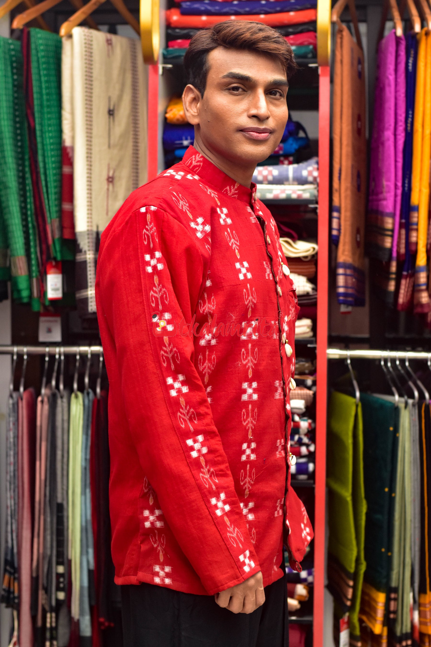 Pasapali & Flower (Men's Half Sherwani)