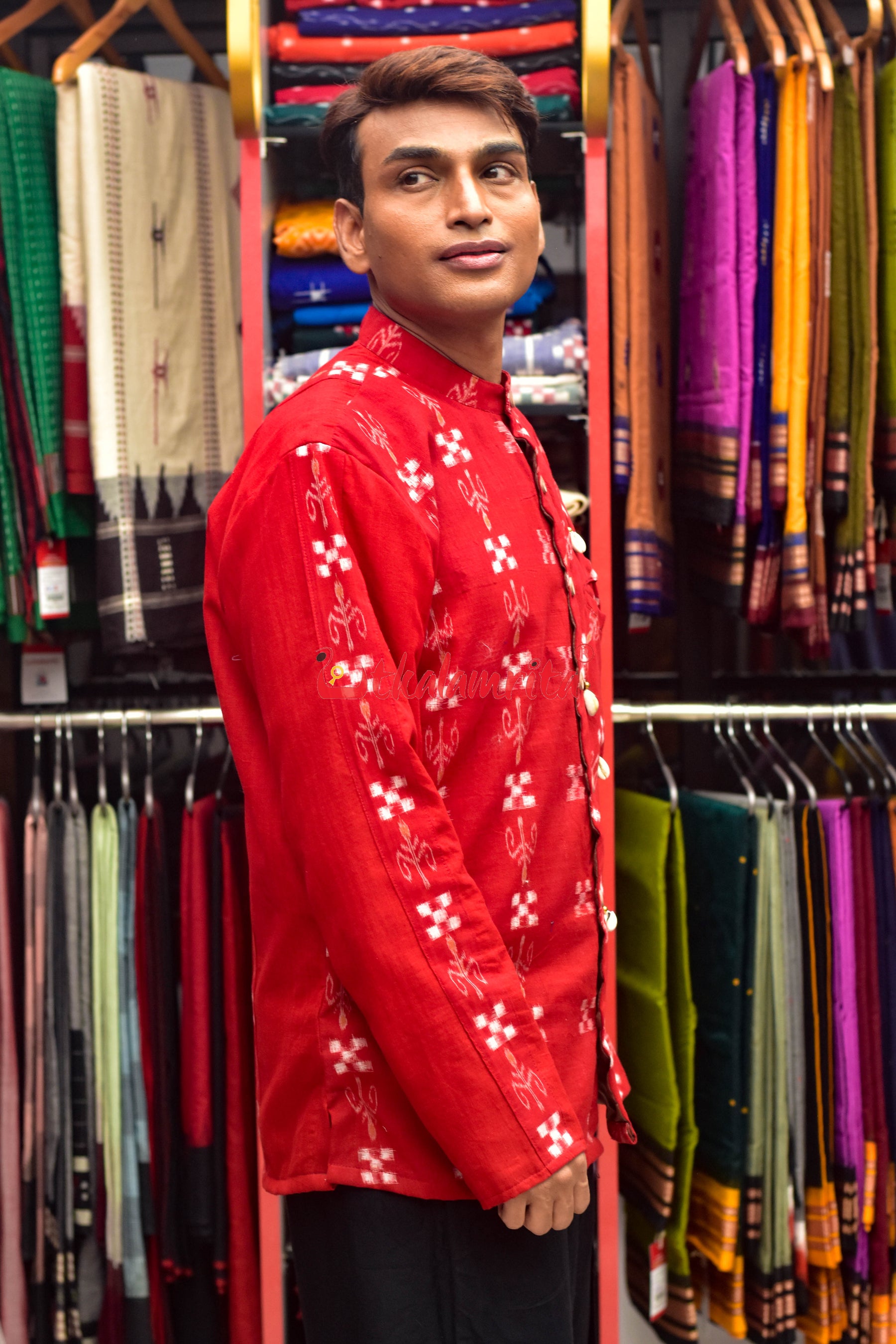 Pasapali & Flower (Men's Half Sherwani)