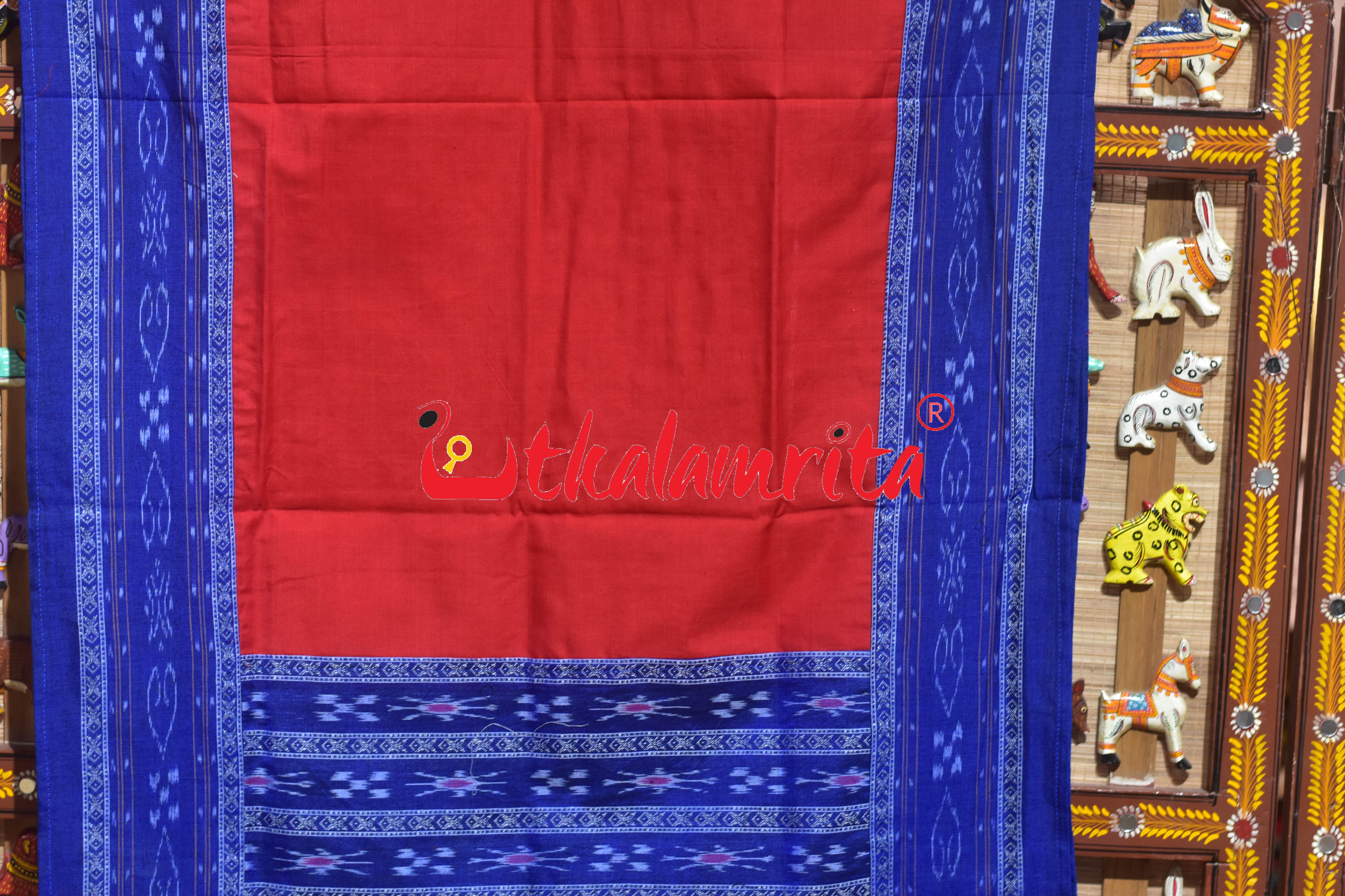 Blue Red Flower Body Cotton Dress Set
