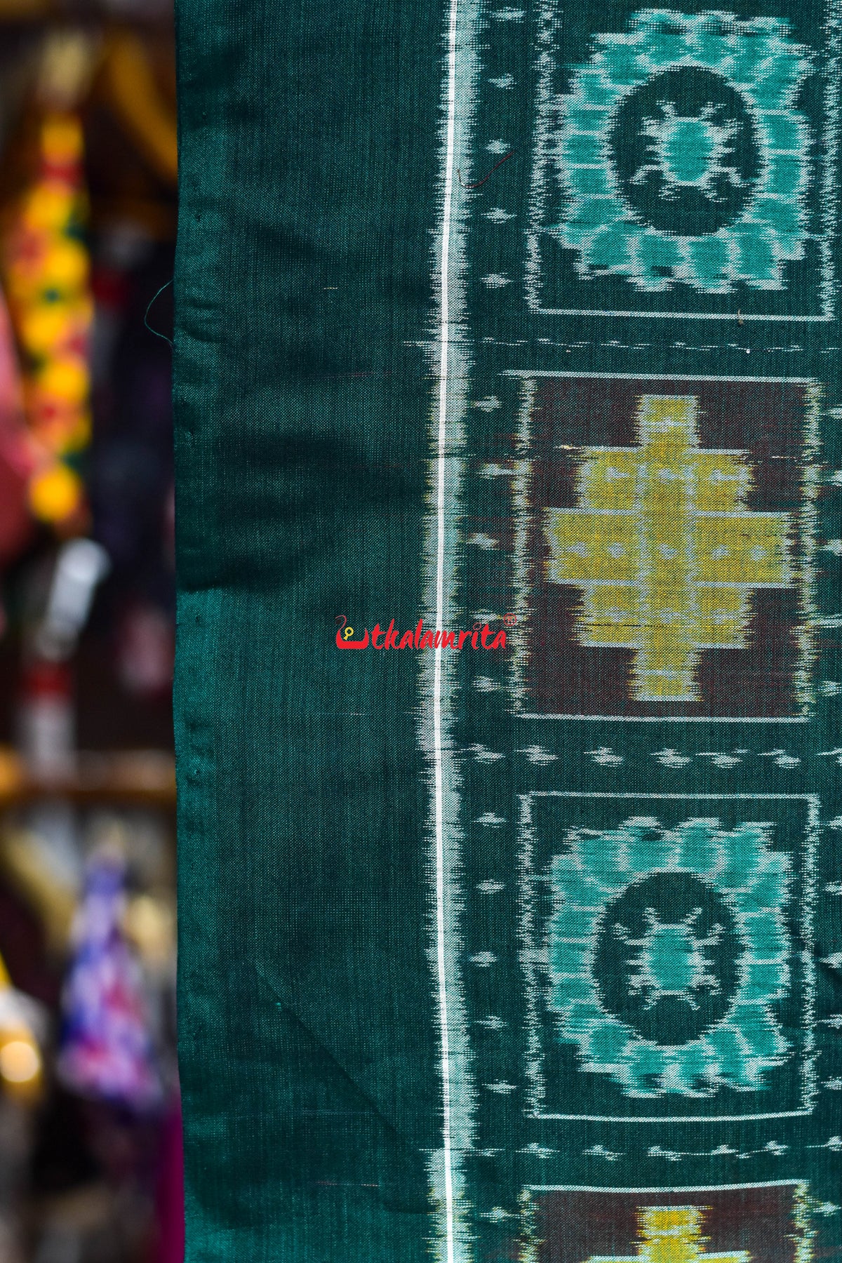 Green Dasakothi Sambalpuri Cotton (Fabric)
