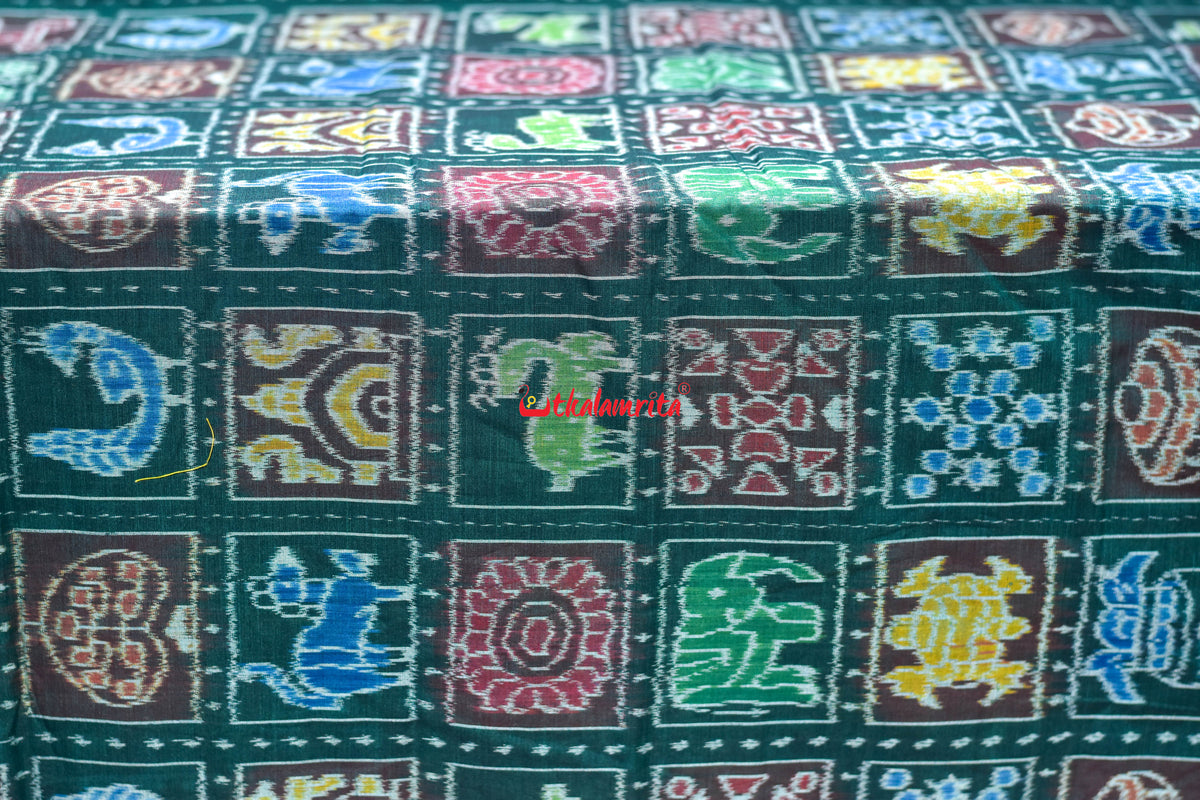 Green Dasakothi Sambalpuri Cotton (Fabric)
