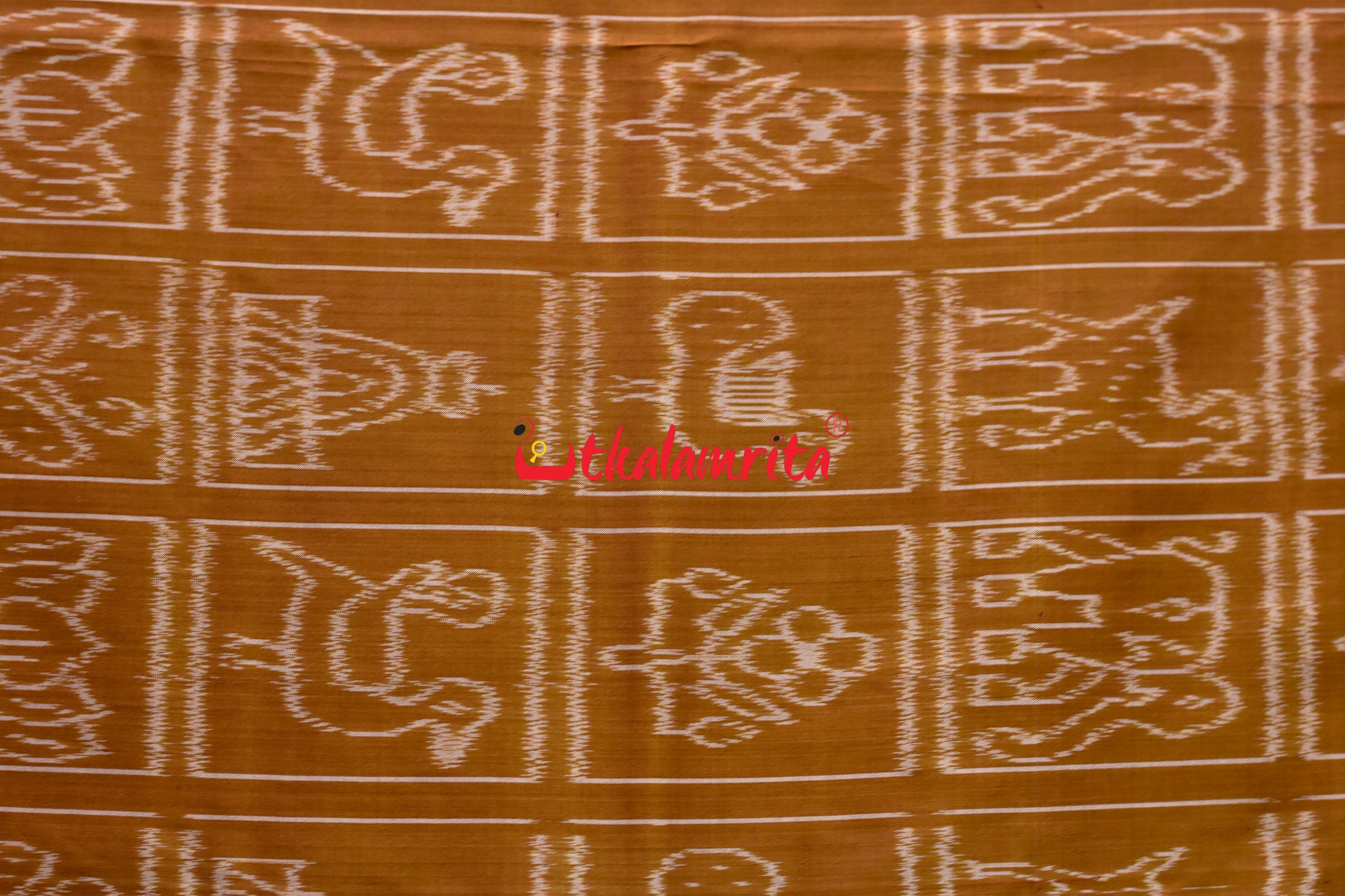 8 Motifs Brown Khandua Silk Saree