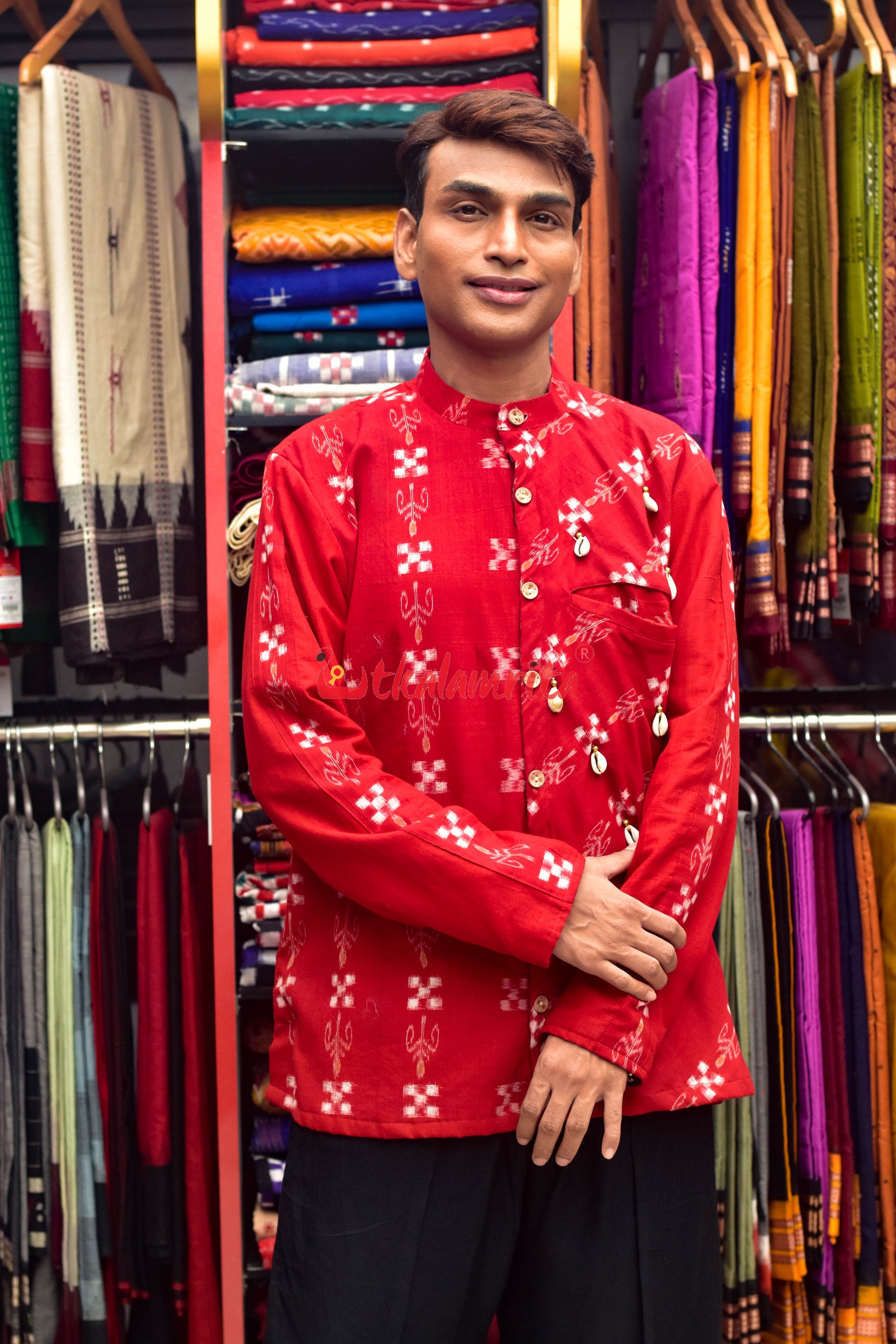 Pasapali & Flower (Men's Half Sherwani)