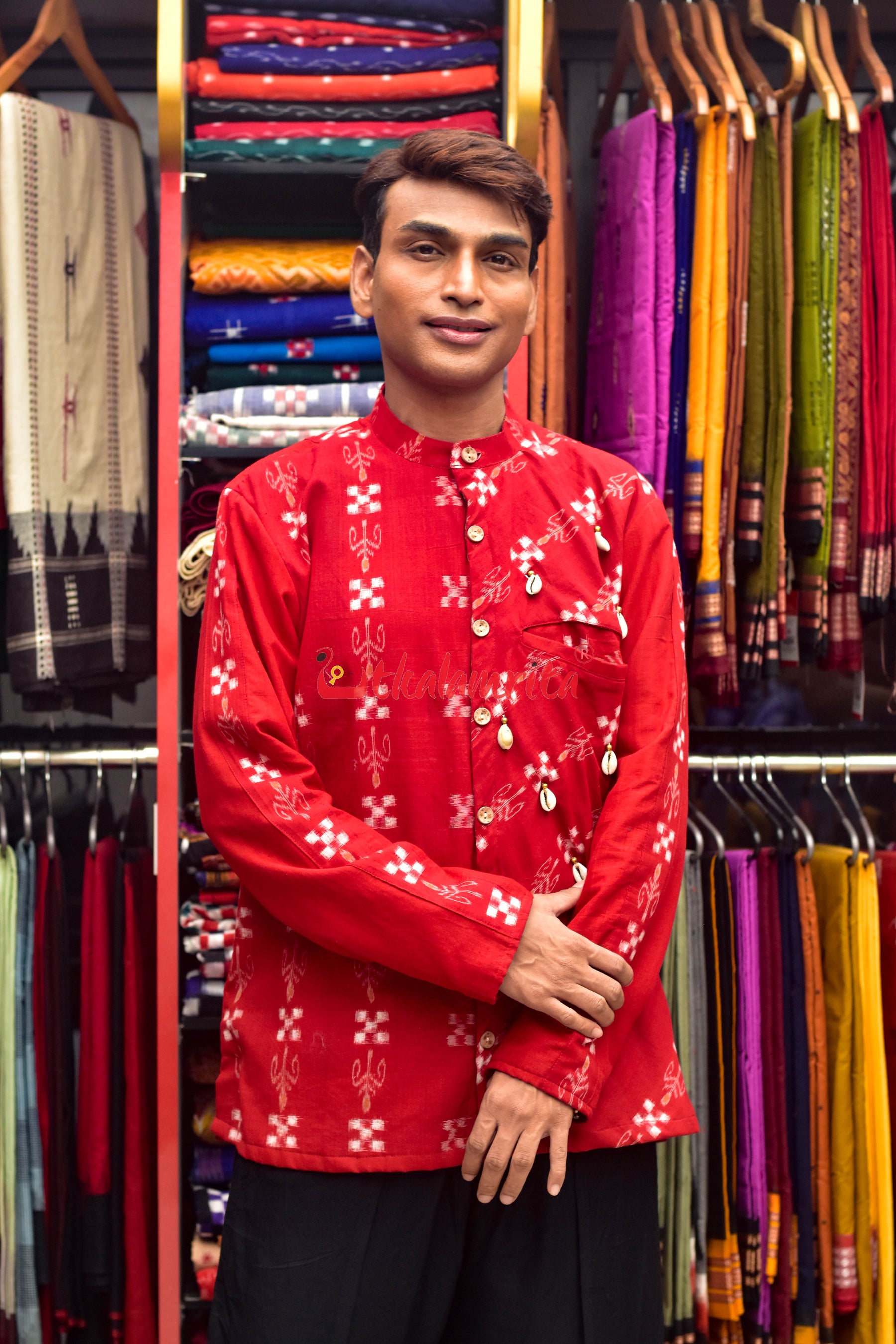 Pasapali & Flower (Men's Half Sherwani)