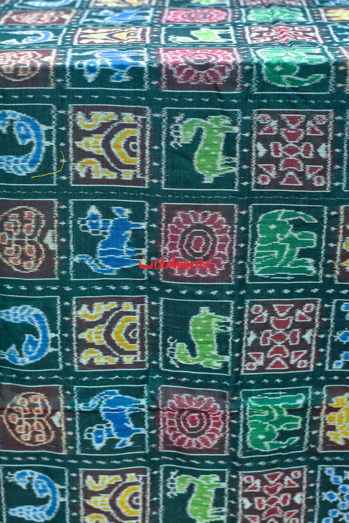 Green Dasakothi Sambalpuri Cotton (Fabric)