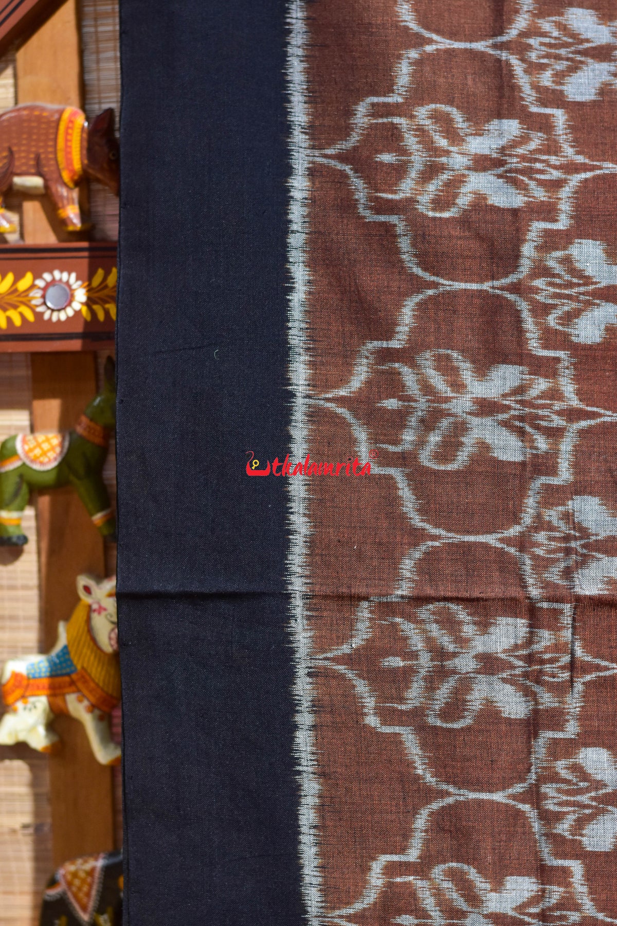 Butterfly Brown Maniabandha Cotton Saree