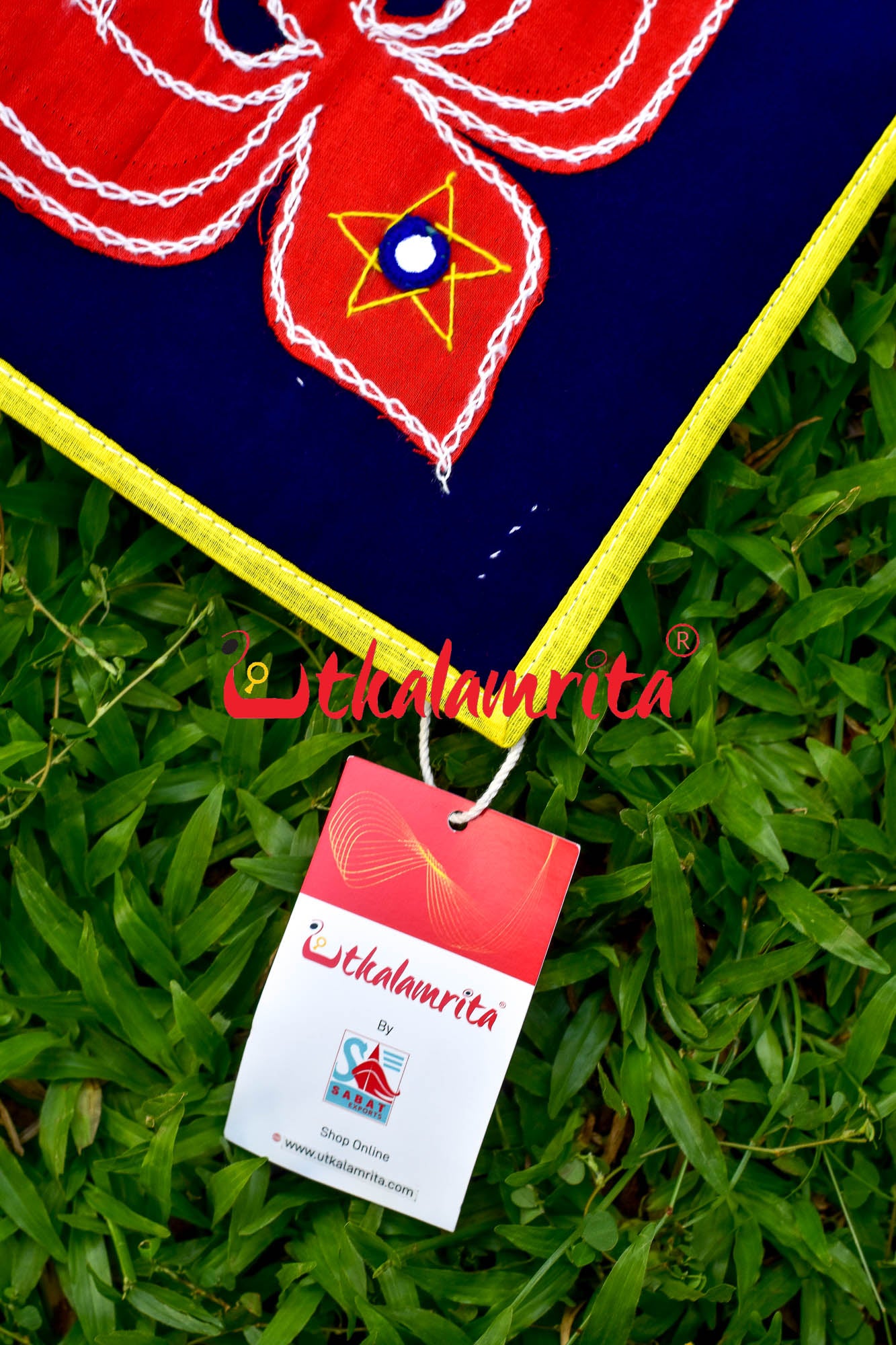 Red Ganesha Blue Patch Applique