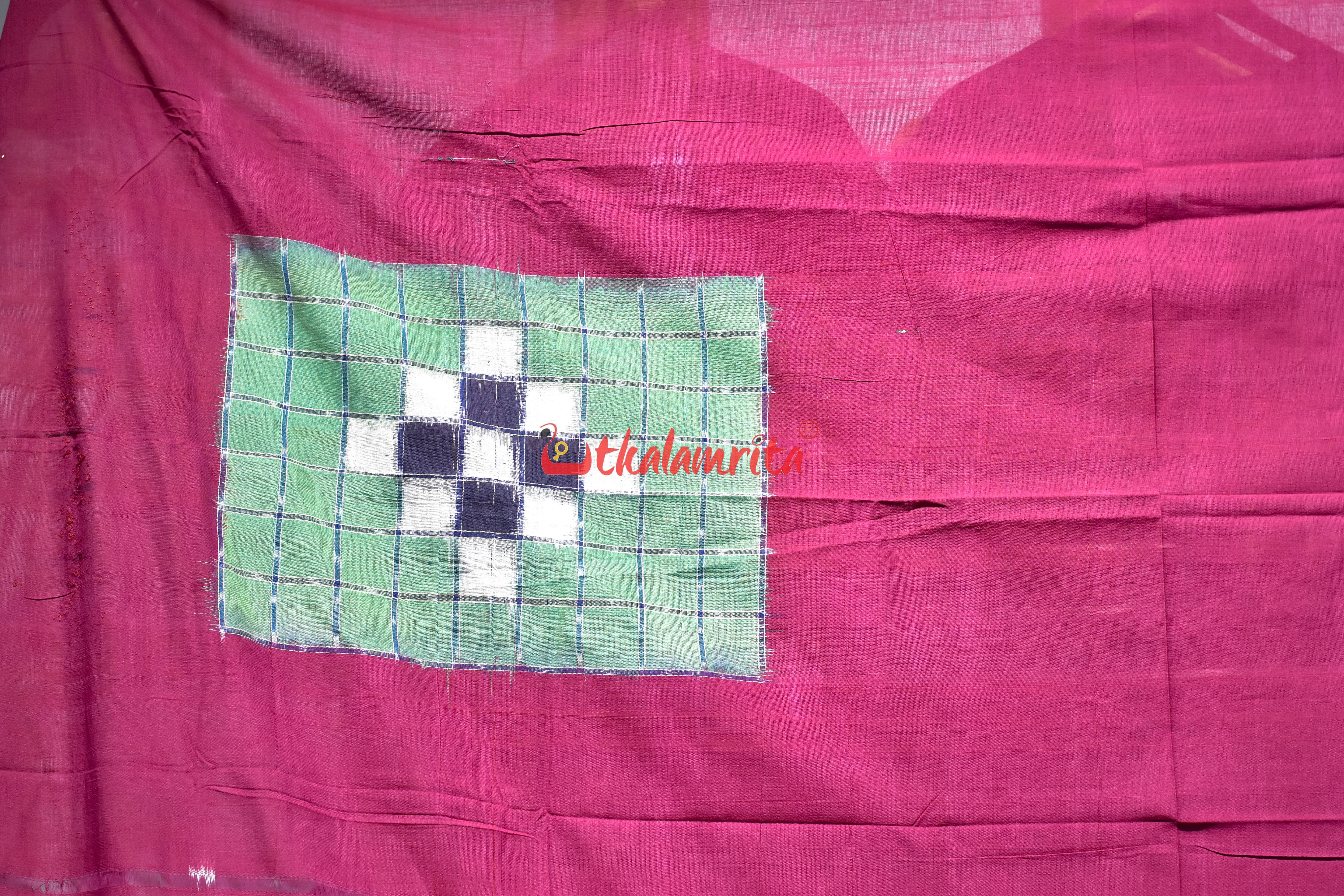 Green Maroon Check Pasapali Cotton Bedsheet