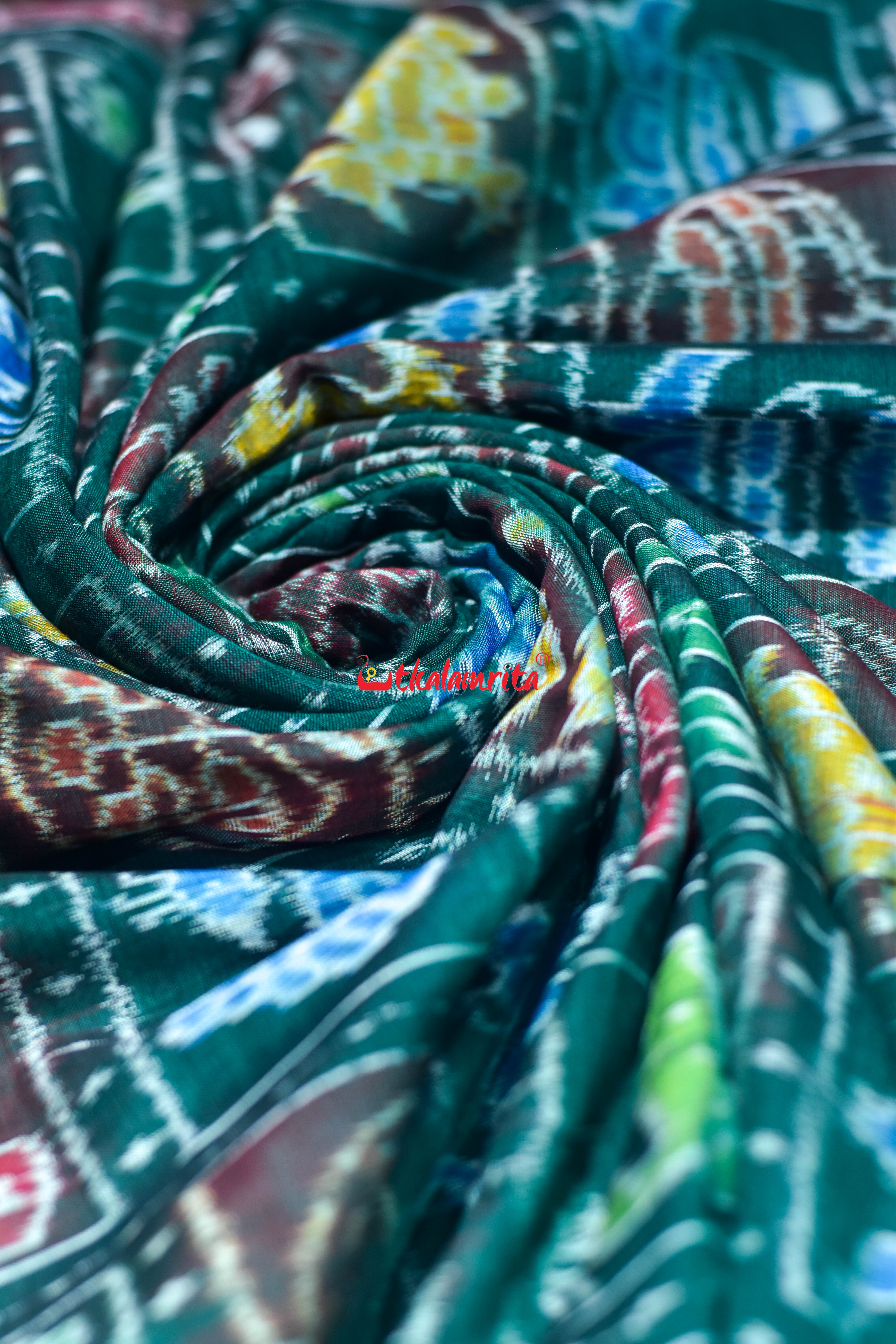 Green Dasakothi Sambalpuri Cotton (Fabric)