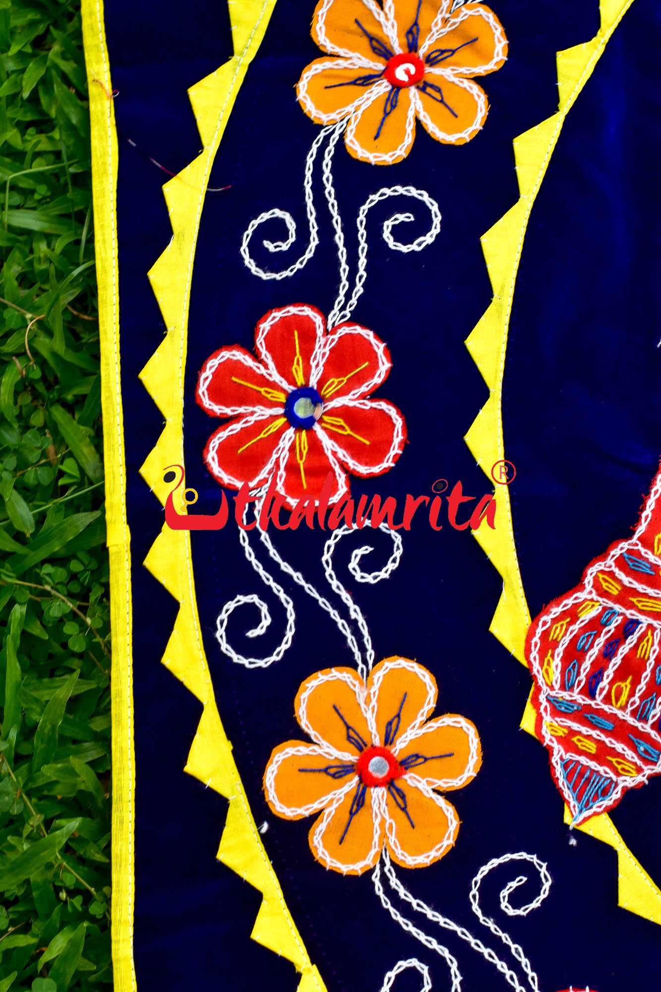 Red Ganesha Blue Patch Applique