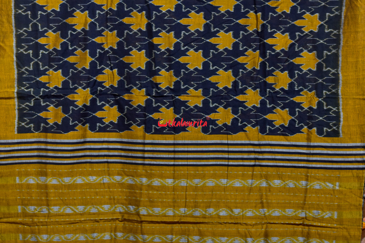 Kalara Patra Black Golden Maniabandha Cotton Saree