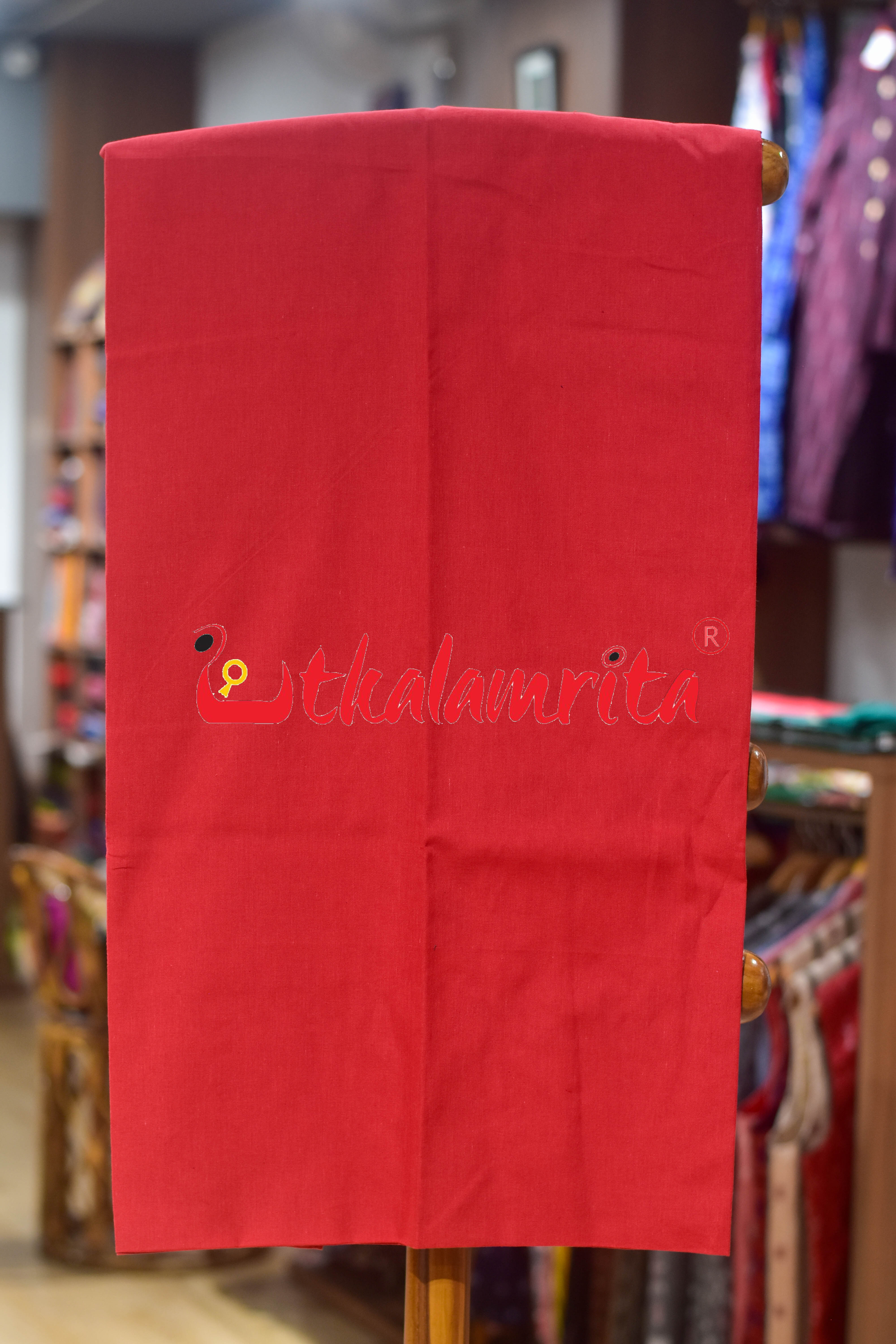 Green Red Thikiri Waves Sambalpuri Cotton Dress Set