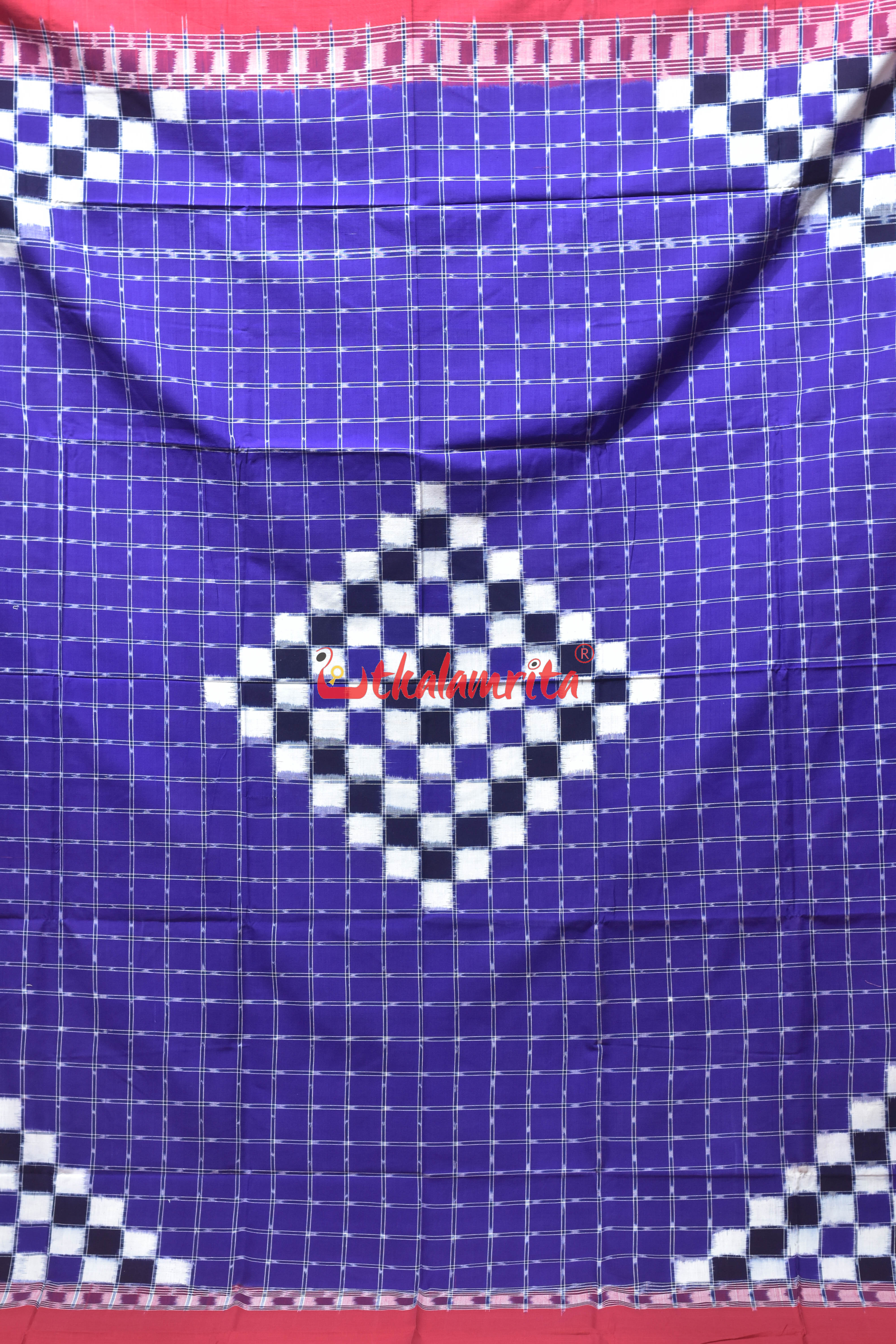 Purpel Red Big Checks Pasapali Bedsheet