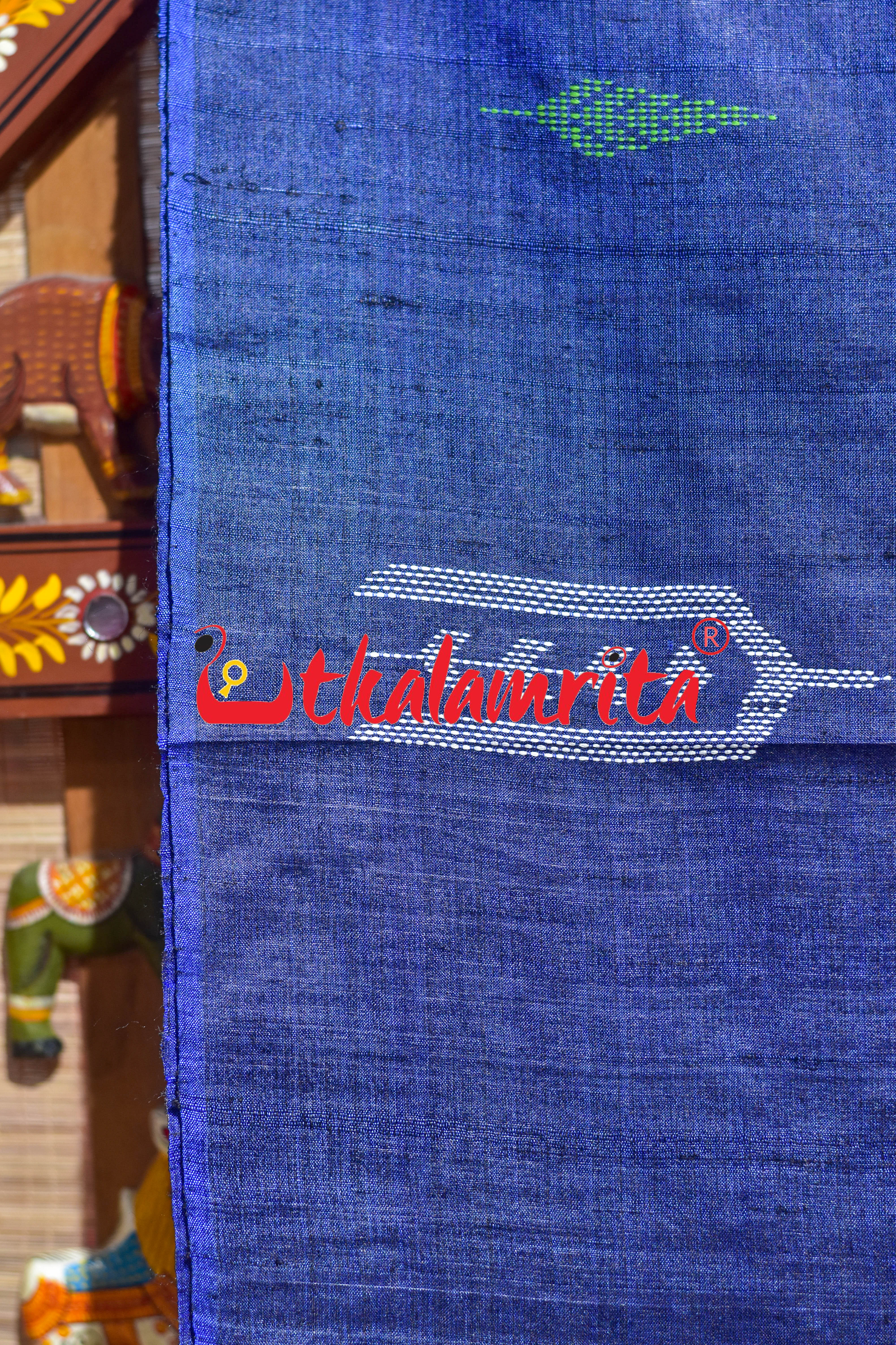 Navy Blue Ganjam Bomkai Inspired Gopalpur Tussar Saree