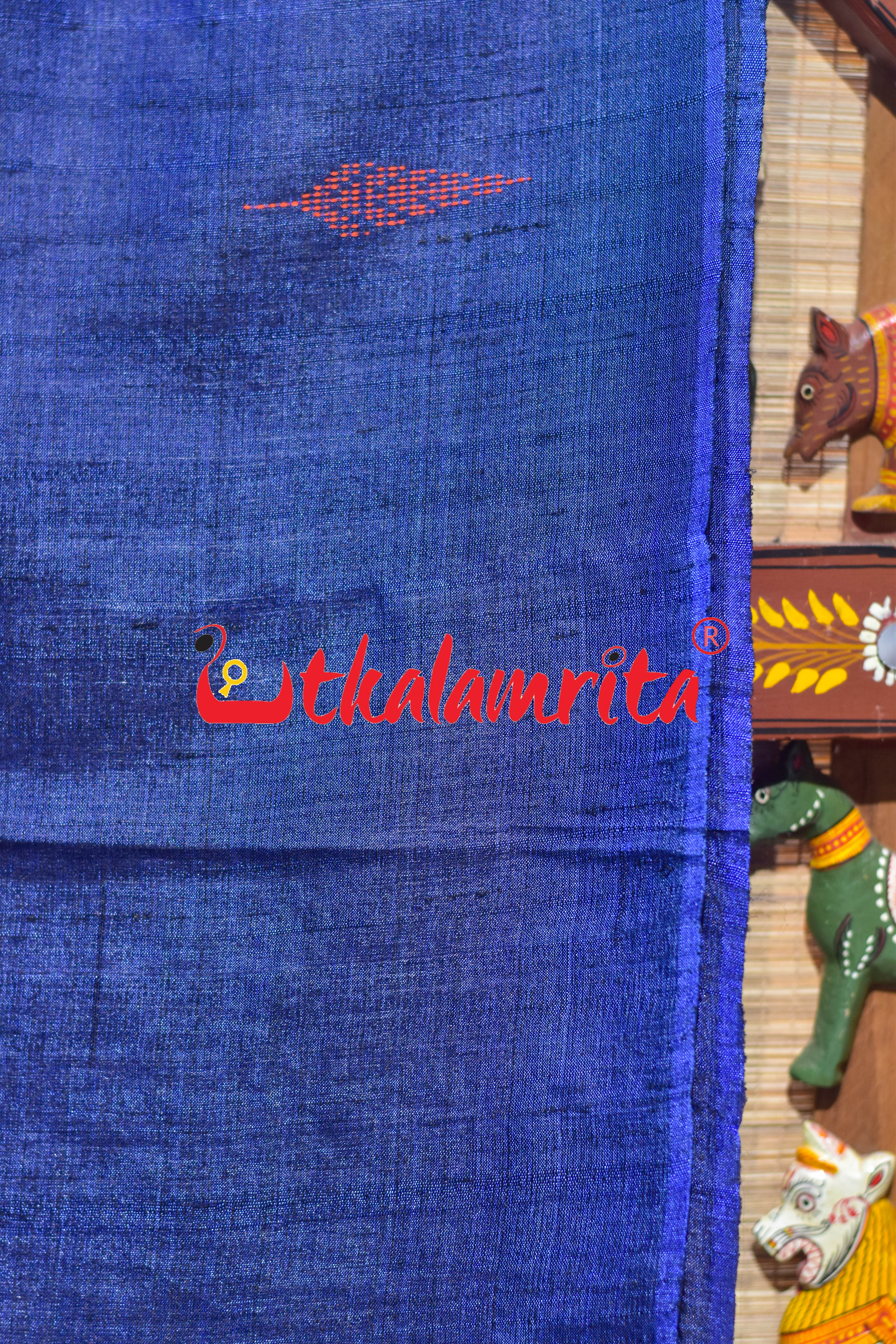 Navy Blue Ganjam Bomkai Inspired Gopalpur Tussar Saree