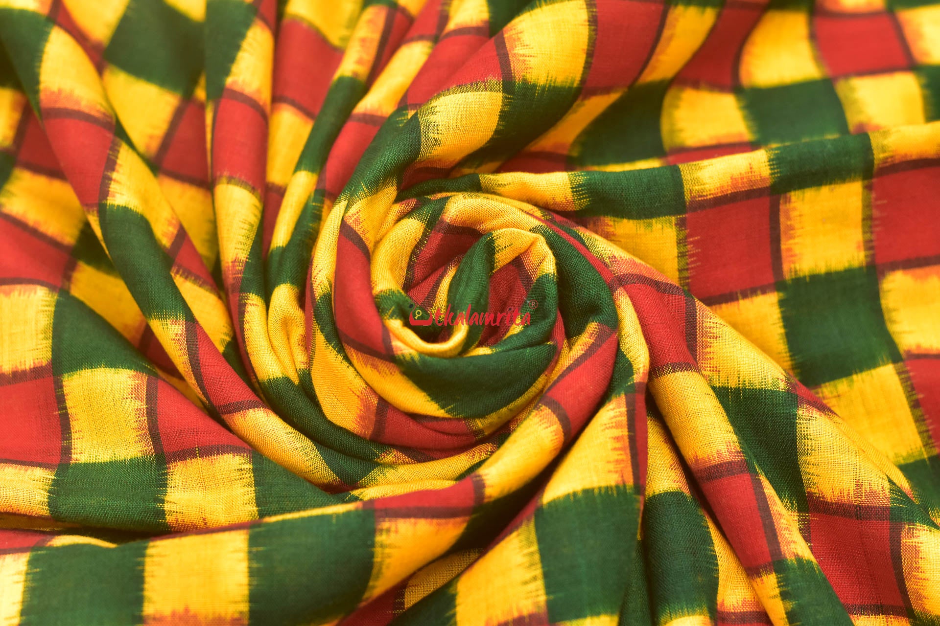 Yellow Red Total Pasapali Sambalpuri Cotton (Fabric)