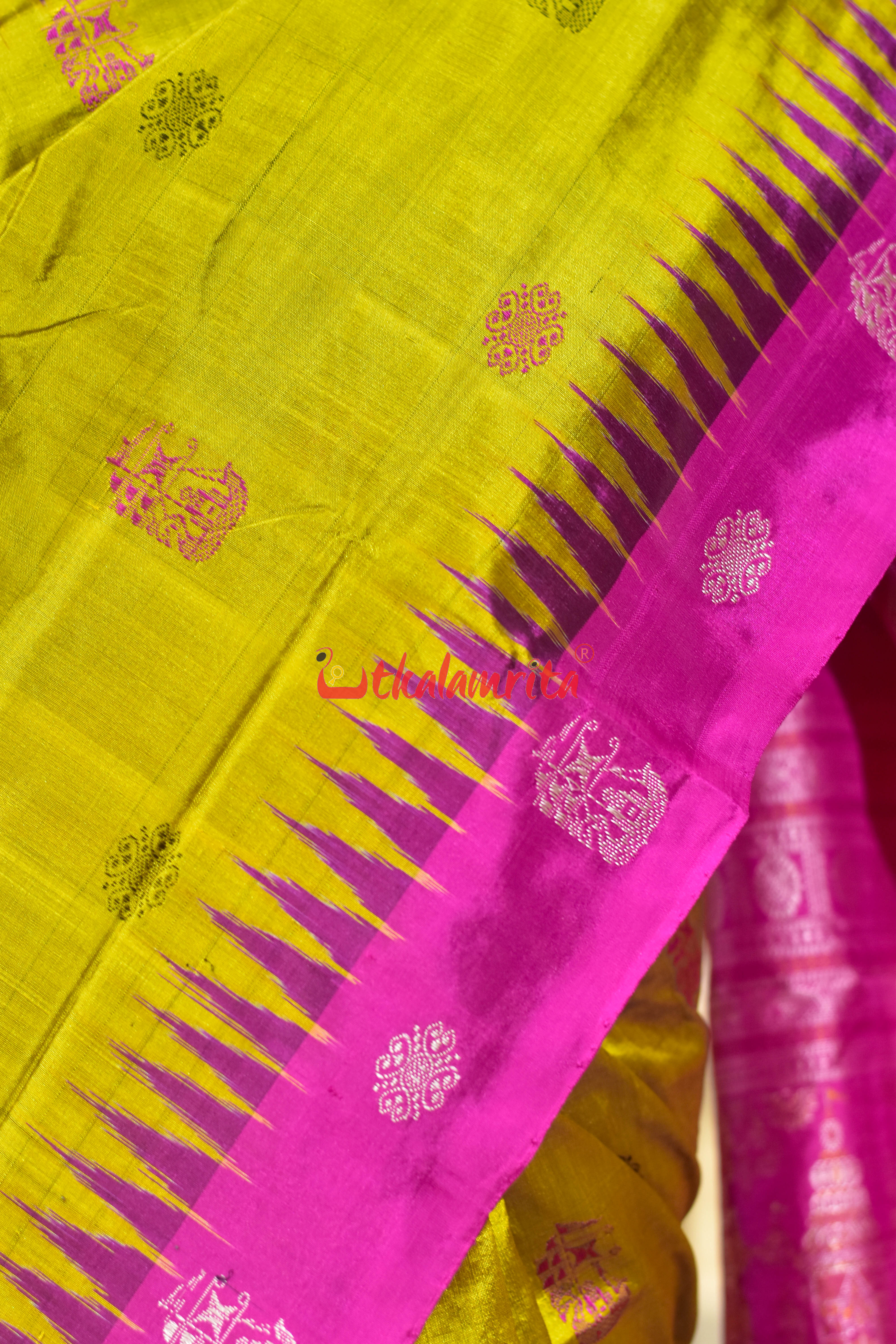 Boita Golden Rani Bomkai Silk Saree
