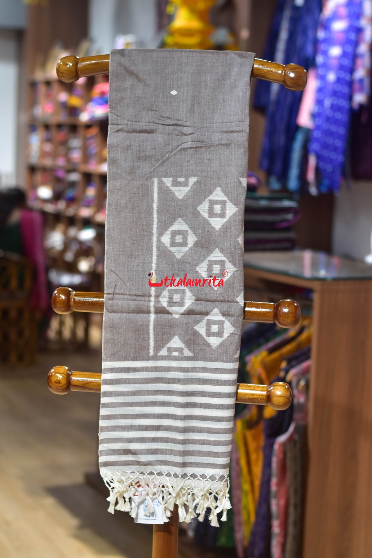 BR Brown Thikiri Square Maniabandha Cotton (Dupatta)