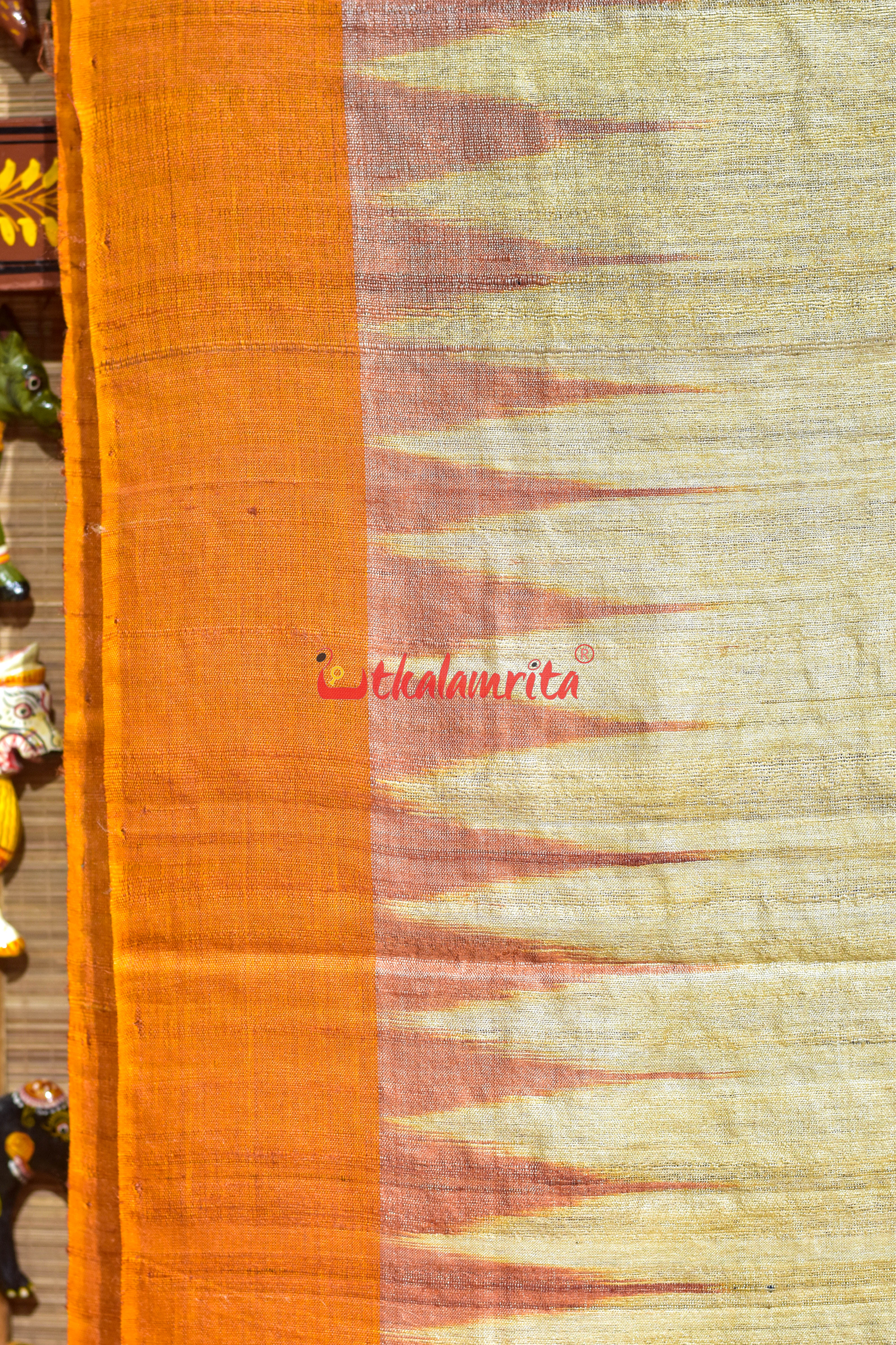 Fine Gopalpur Tussar Beige Orange Saree
