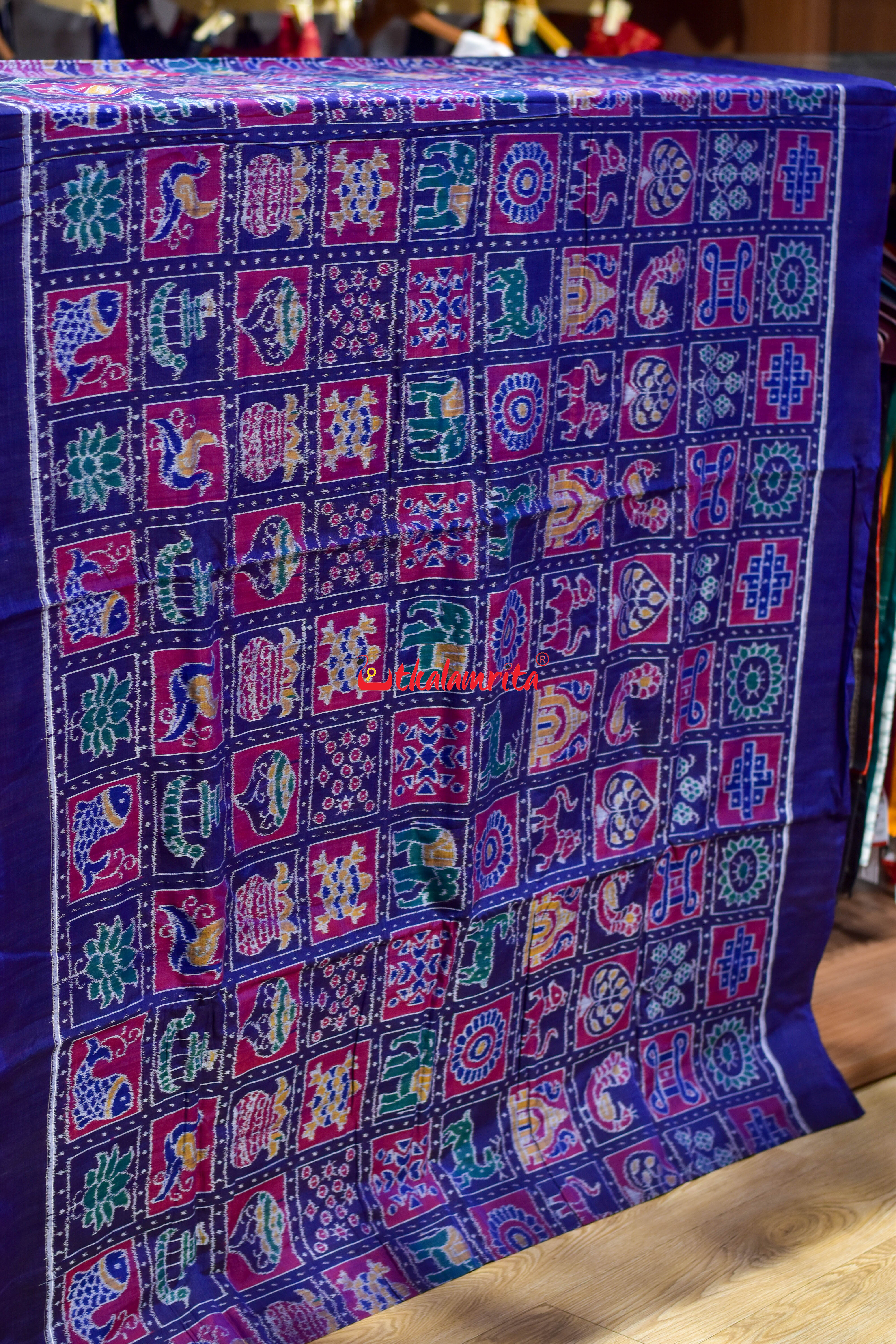 Blue Dasakothi Sambalpuri Cotton (Fabric)